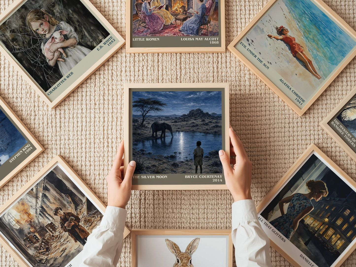 The Silver Moon literary book poster framed on wall – memoir wall art