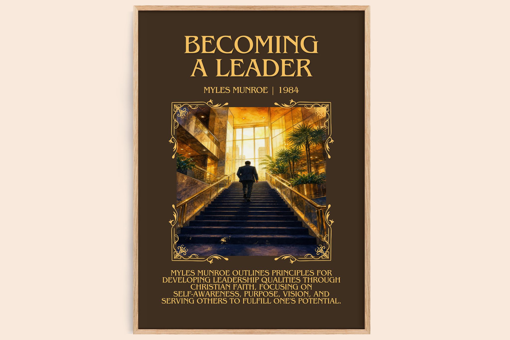 Becoming a leader Minimalist Book Poster by Myles Munroe