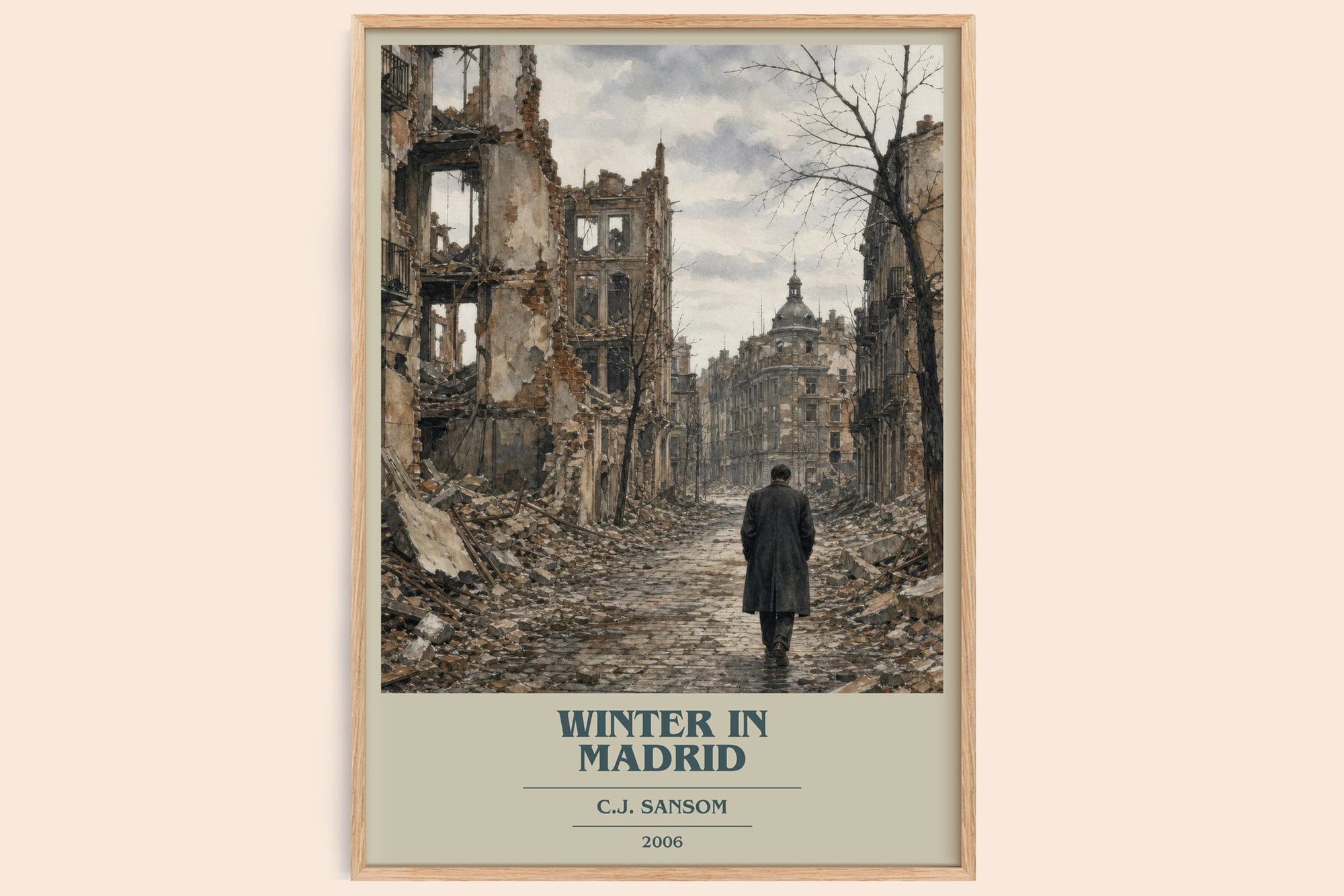 Winter In Madrid book cover book poster by C.J. Sansom – framed literary art print