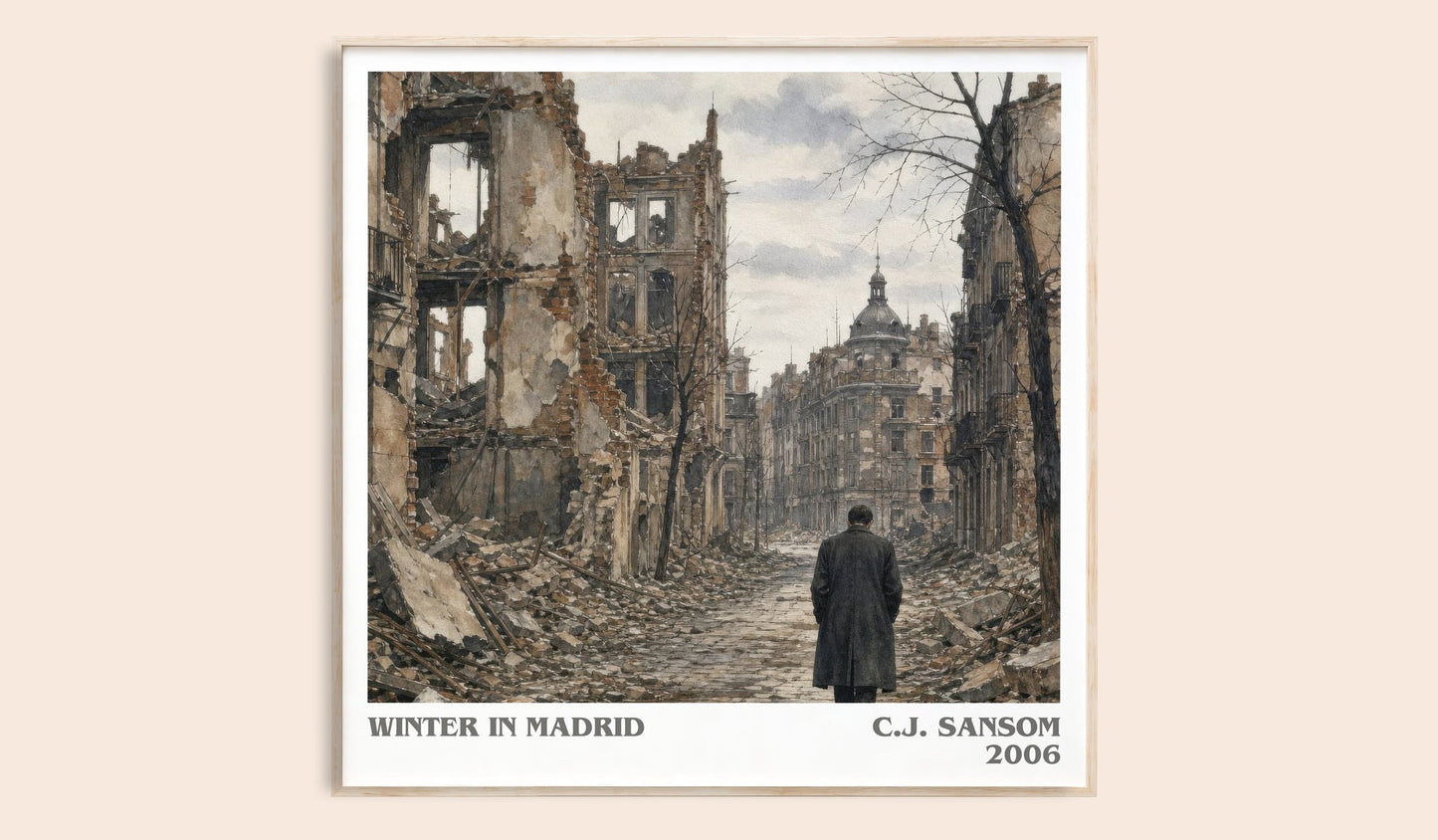 Winter In Madrid literary book poster by C.J. Sansom – framed literary art print