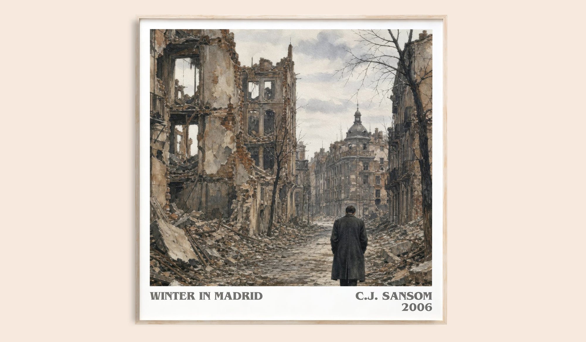 Winter In Madrid literary book poster by C.J. Sansom – framed literary art print
