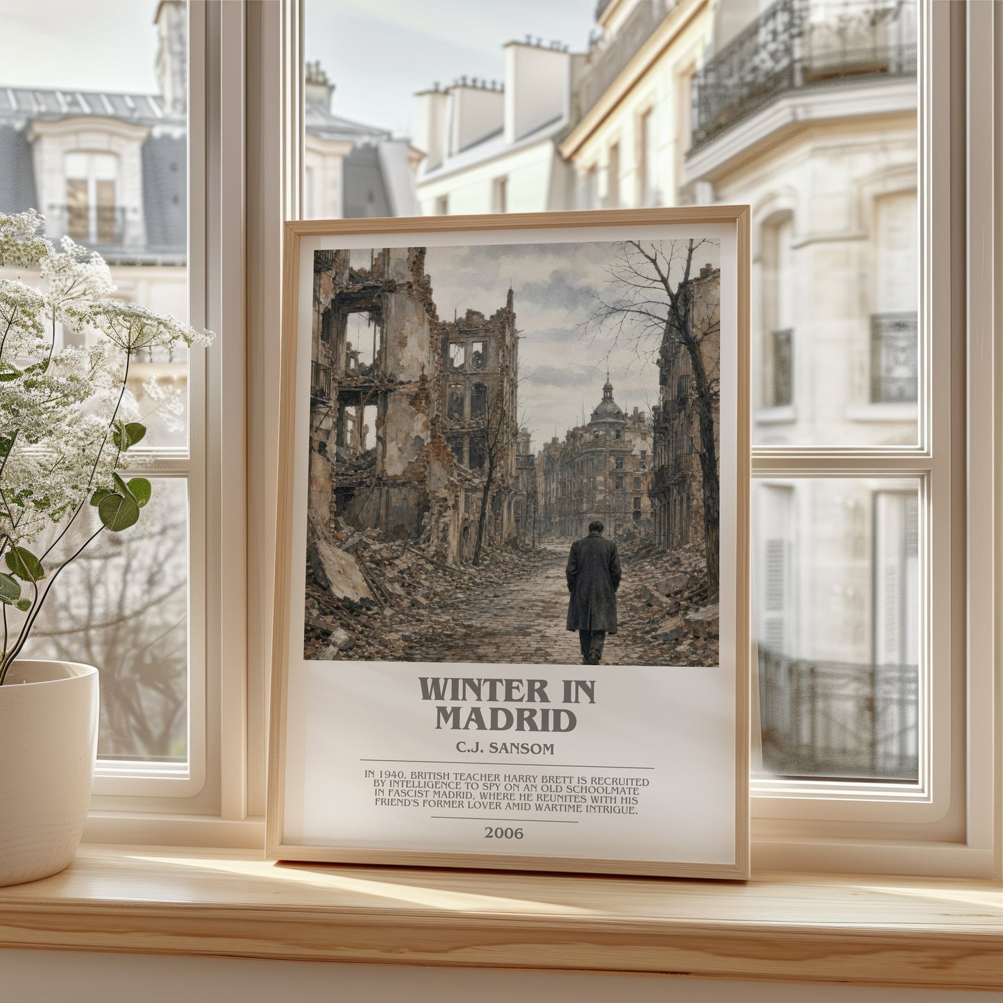 Winter In Madrid bookish poster colour and style options – C.J. Sansom book art