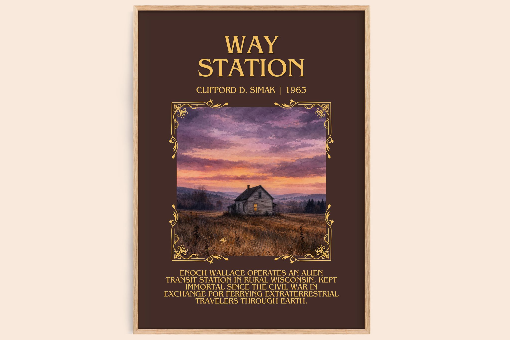 Way station Minimalist Book Poster by Clifford D. Simak