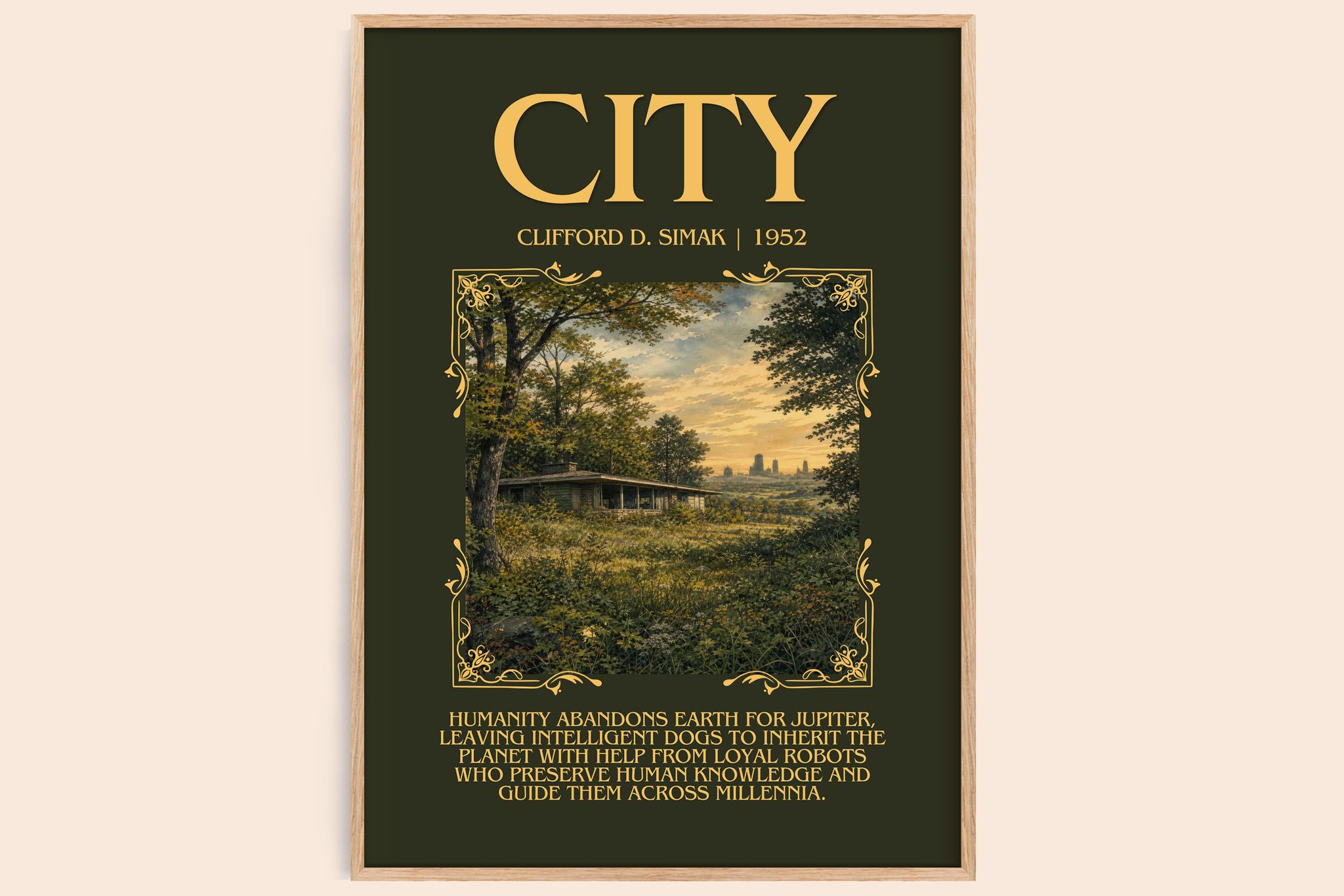 City Minimalist Book Poster by Clifford D. Simak
