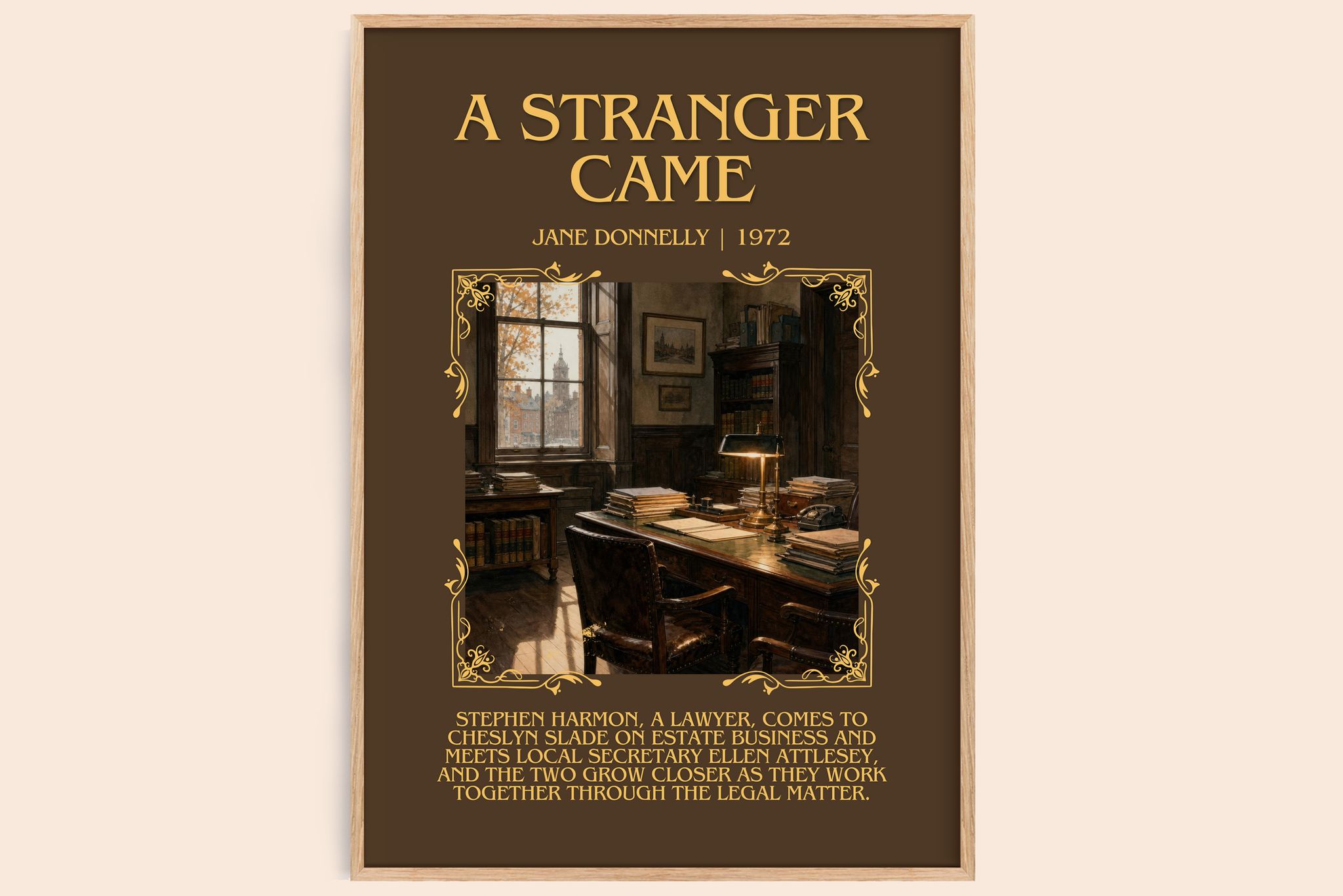 A Stranger Came Minimalist Book Poster by Jane Donnelly