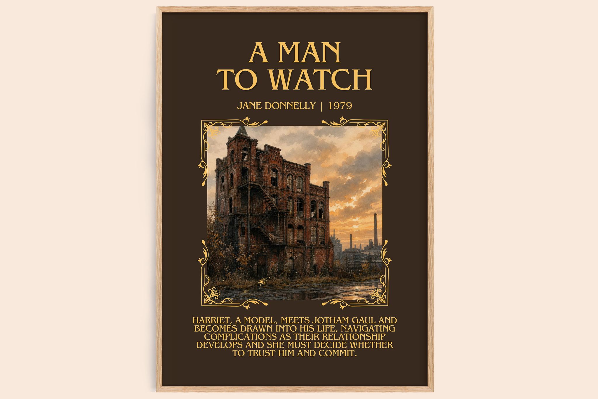 A Man to Watch Minimalist Book Poster by Jane Donnelly