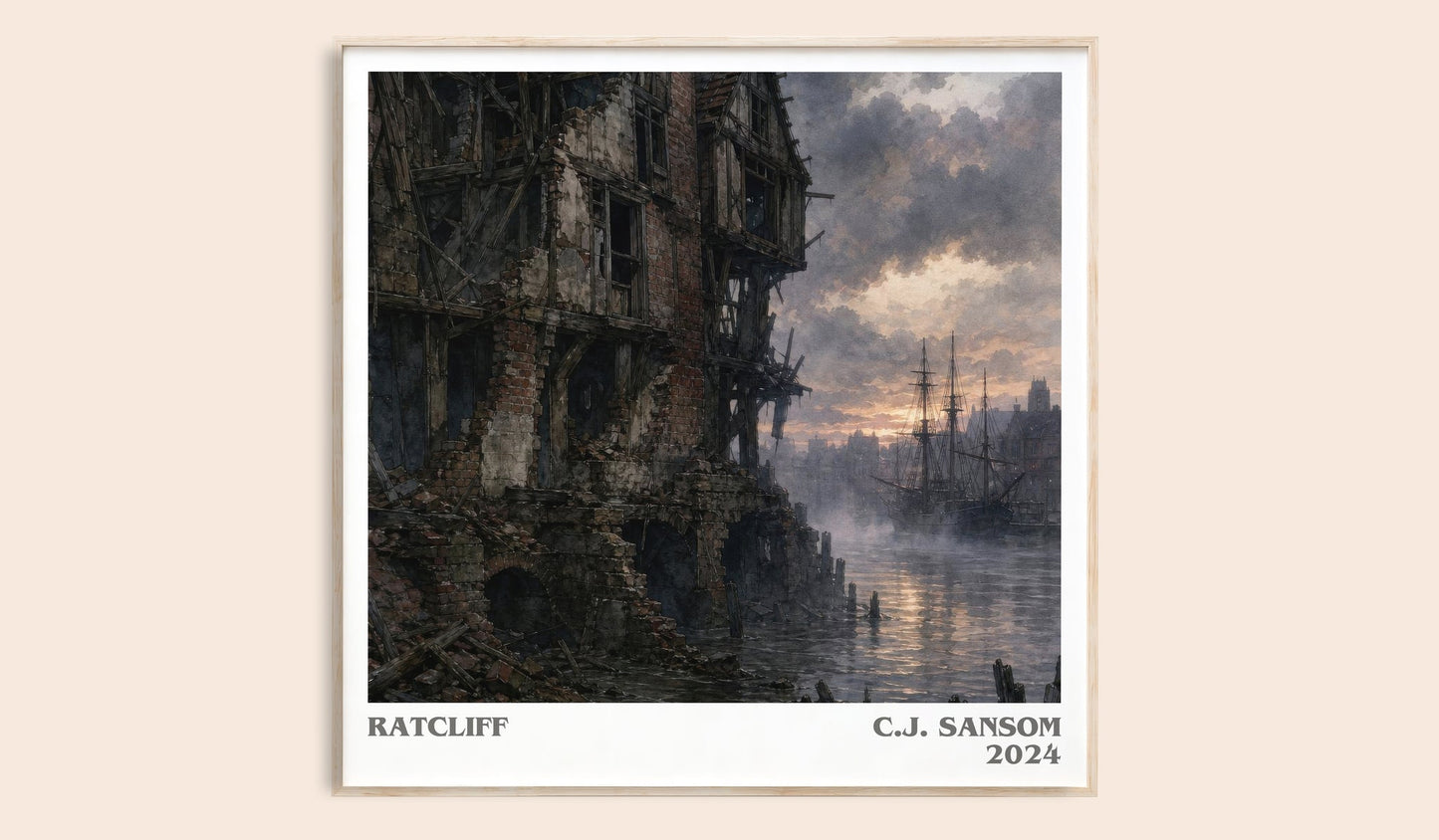 Ratcliff literary book poster by C.J. Sansom – framed literary art print