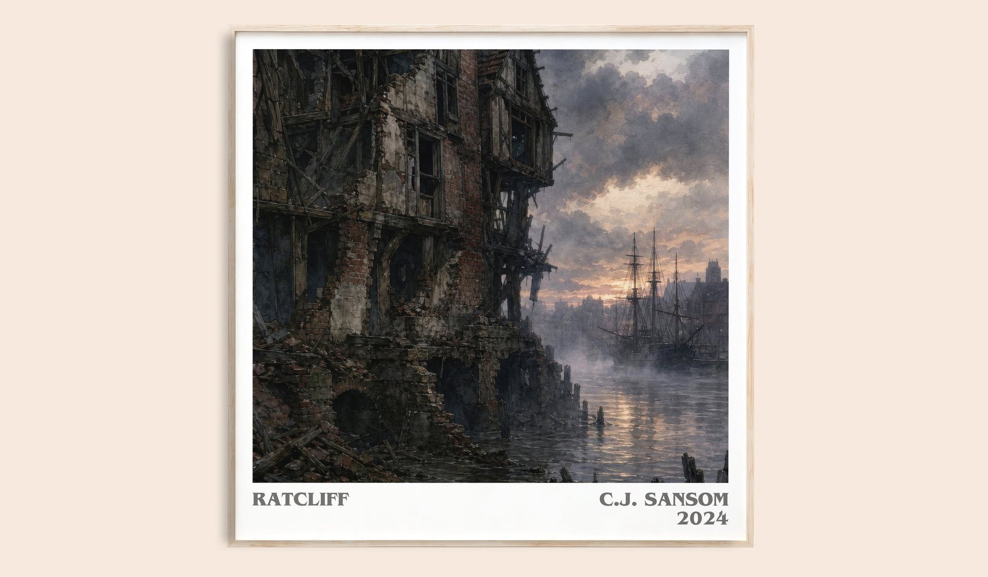 Ratcliff literary book poster by C.J. Sansom – framed literary art print
