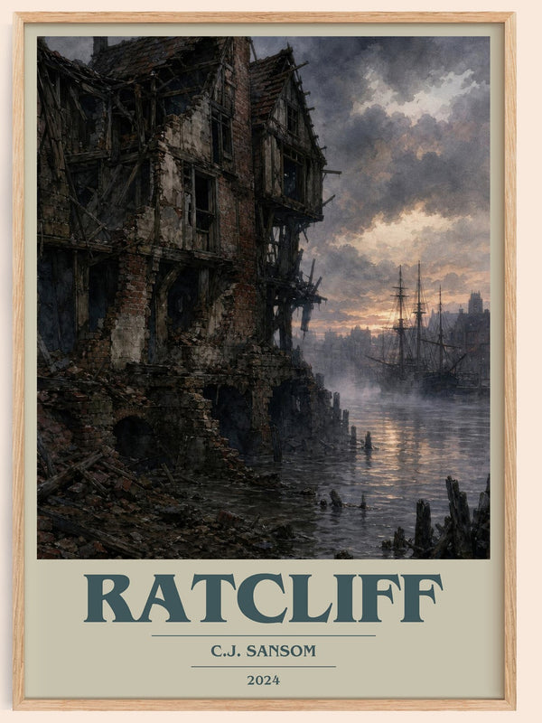 Ratcliff book cover book poster by C.J. Sansom – framed literary art print