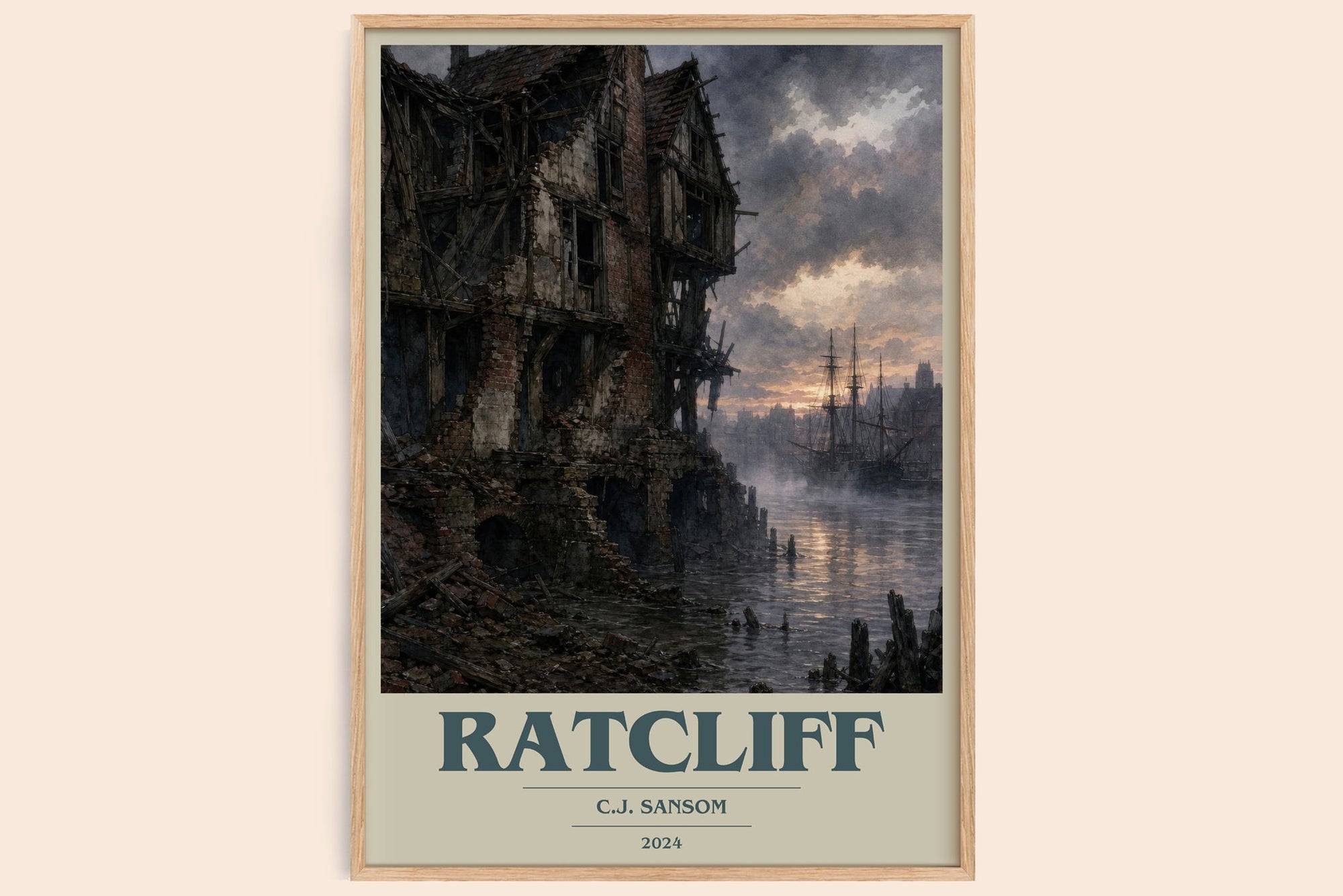 Ratcliff book cover book poster by C.J. Sansom – framed literary art print