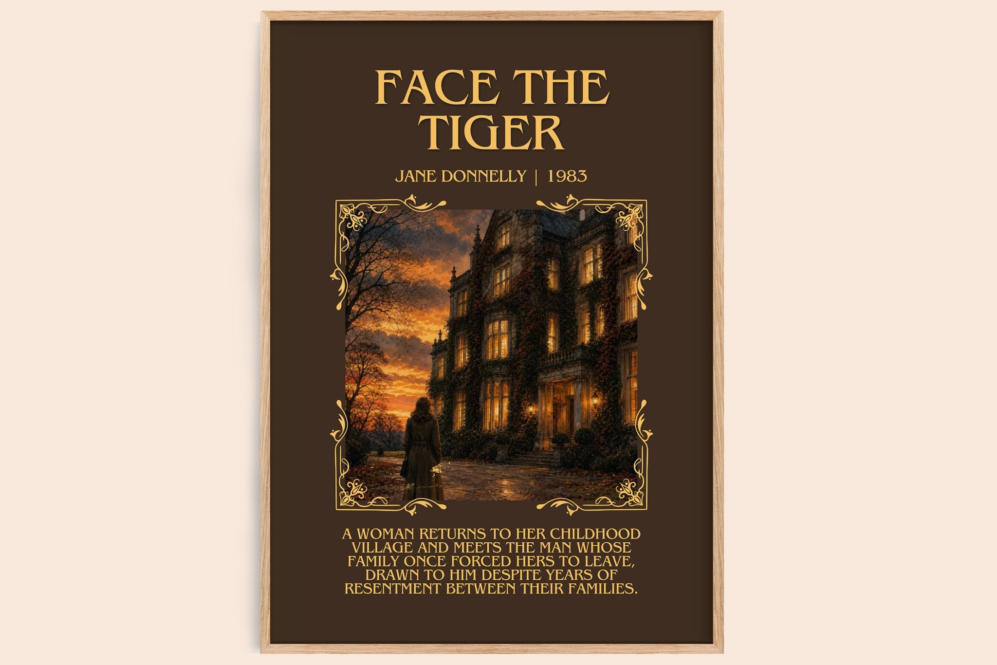 Face The Tiger Minimalist Book Poster by Jane Donnelly