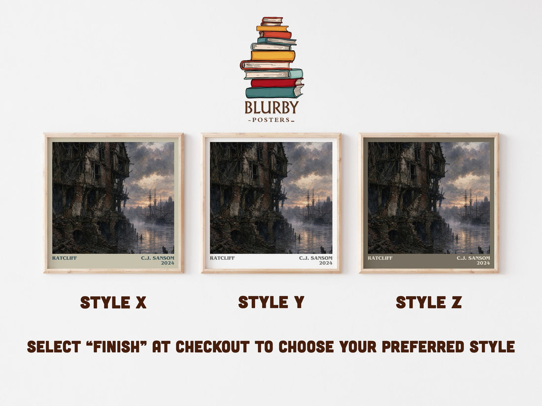 Ratcliff literary print in frame leaning in hallway – historical fiction wall art (mockup)