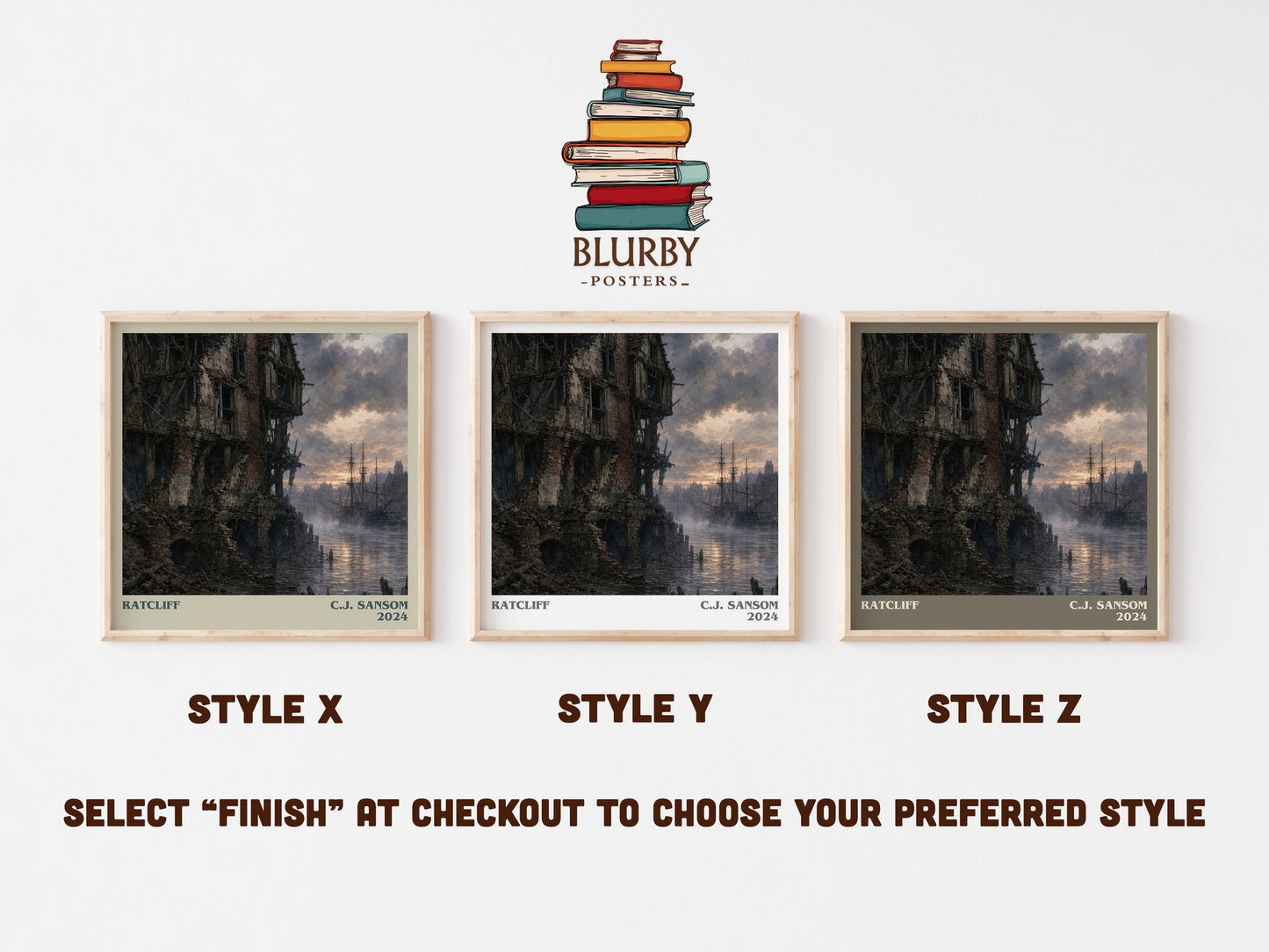 Ratcliff literary print in frame leaning in hallway – historical fiction wall art