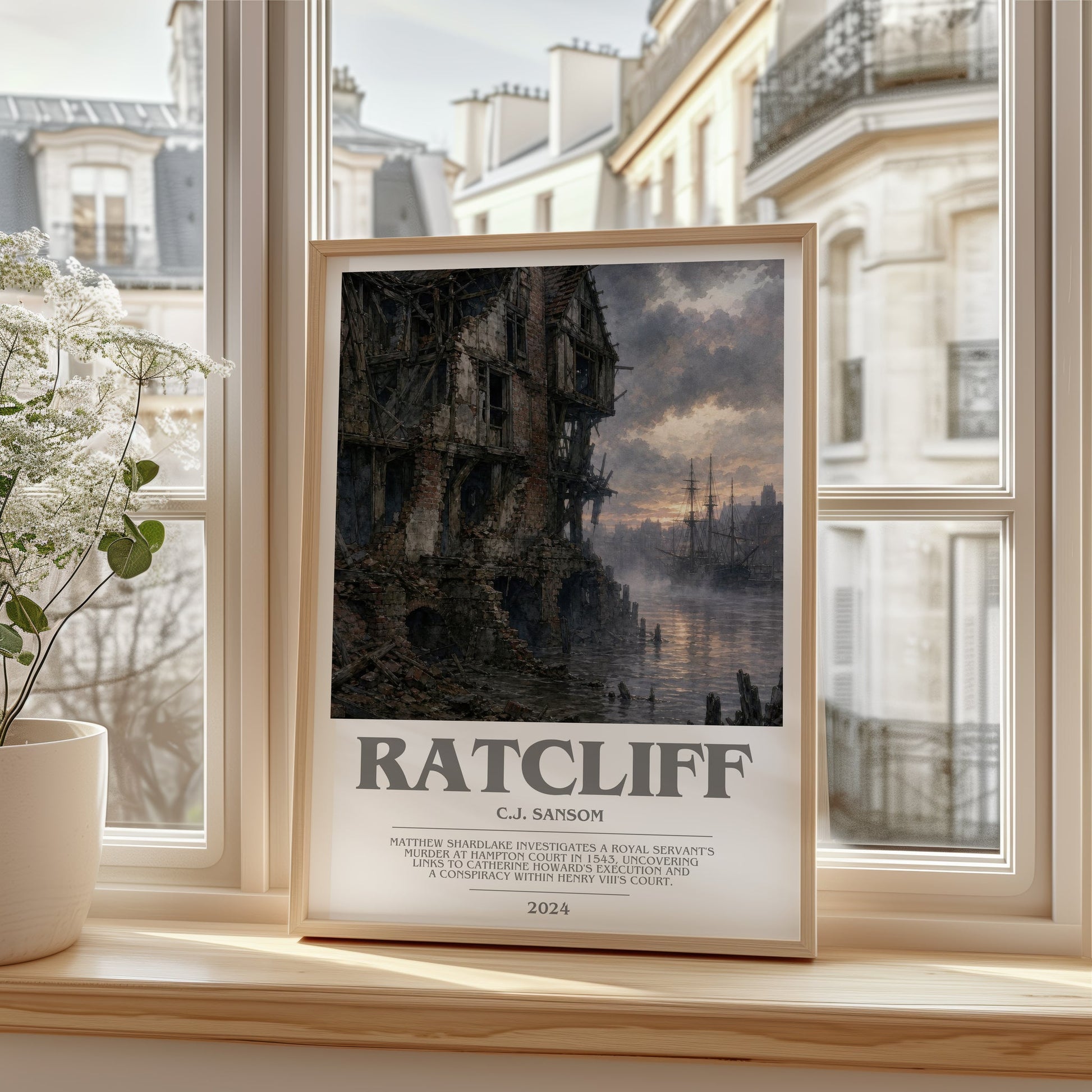 Ratcliff bookish poster colour and style options – C.J. Sansom book art
