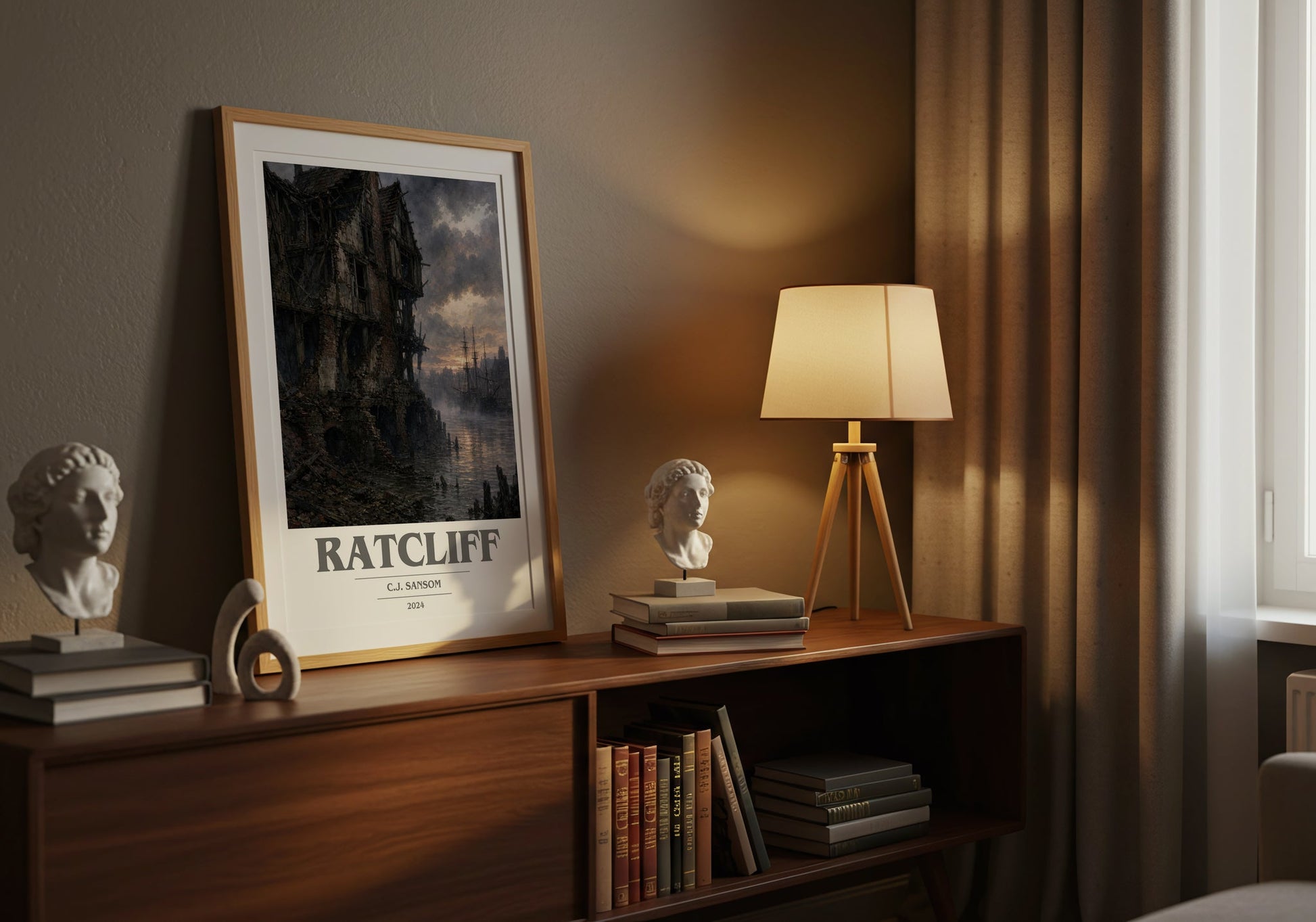 Ratcliff book cover book poster framed on wall – historical fiction wall art