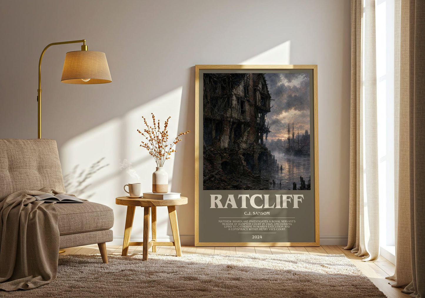 Ratcliff bookish print on bookshelf – C.J. Sansom fan gift