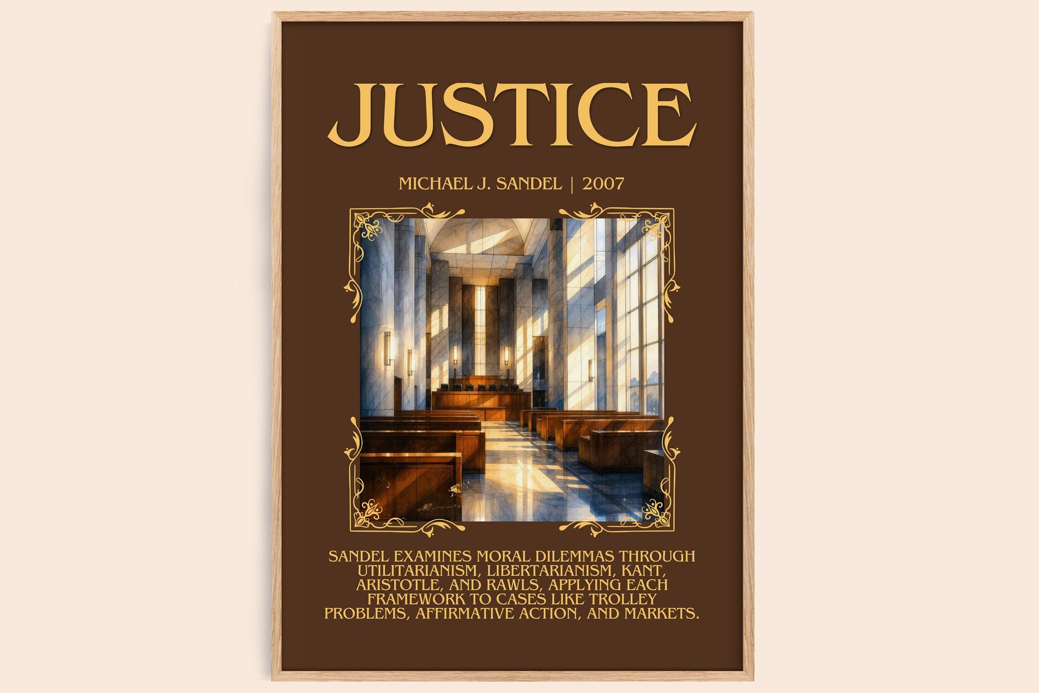 Justice Minimalist Book Poster by Michael J. Sandel