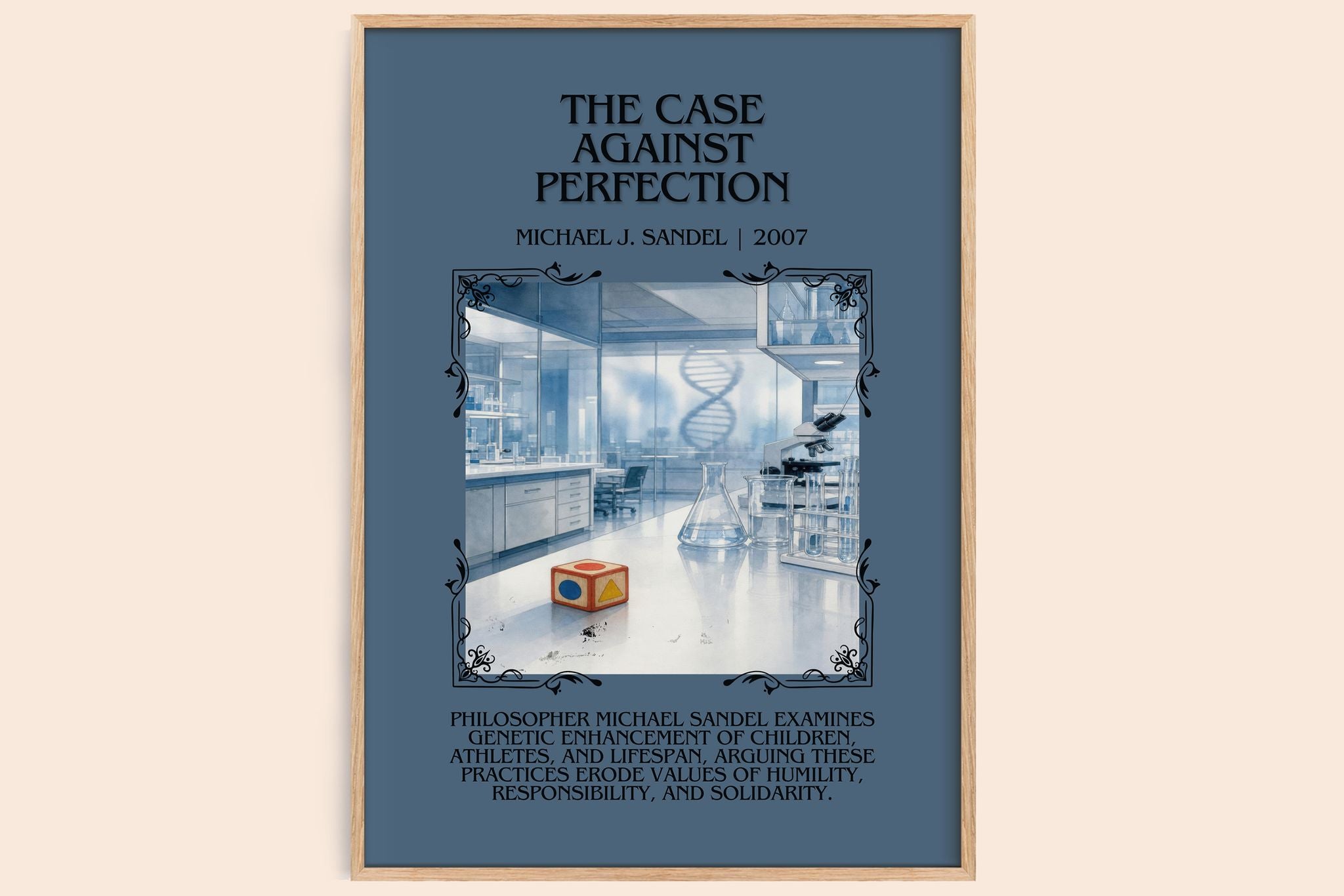 Case against Perfection Minimalist Book Poster by Michael J. Sandel