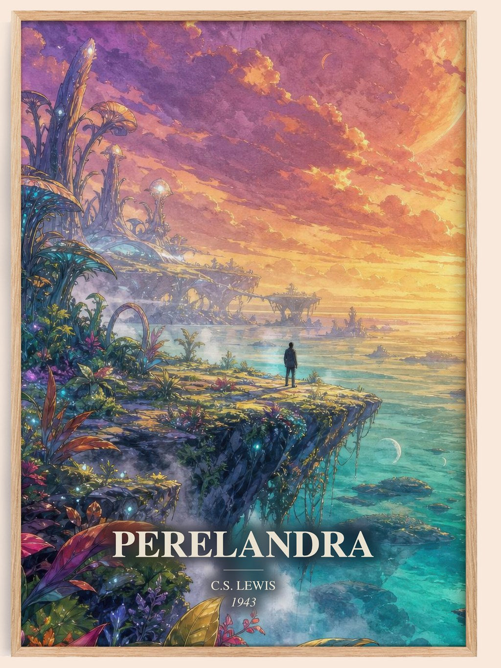 Perelandra watercolour book poster by C.S. Lewis – framed literary art print