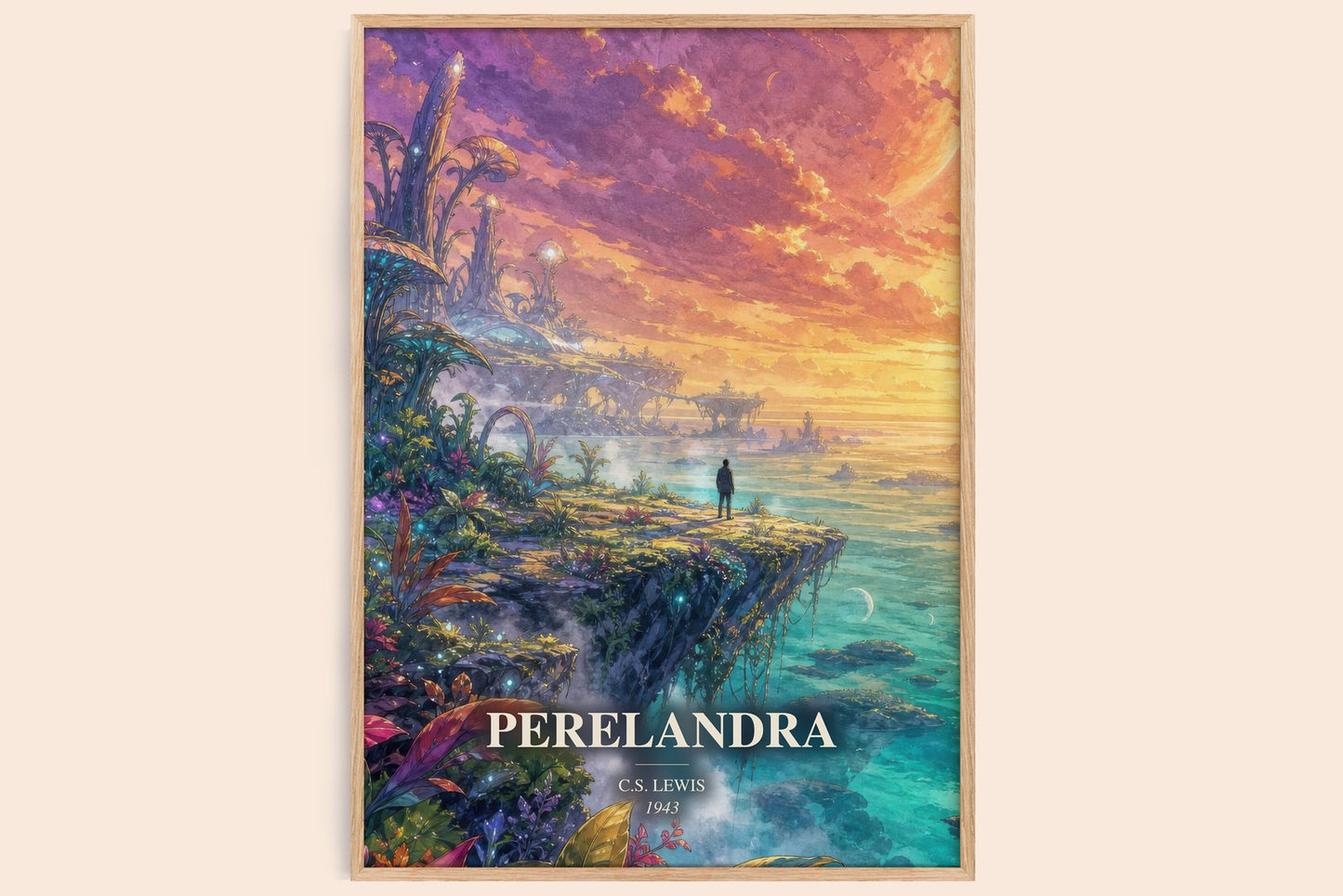 Perelandra watercolour book poster by C.S. Lewis – framed literary art print