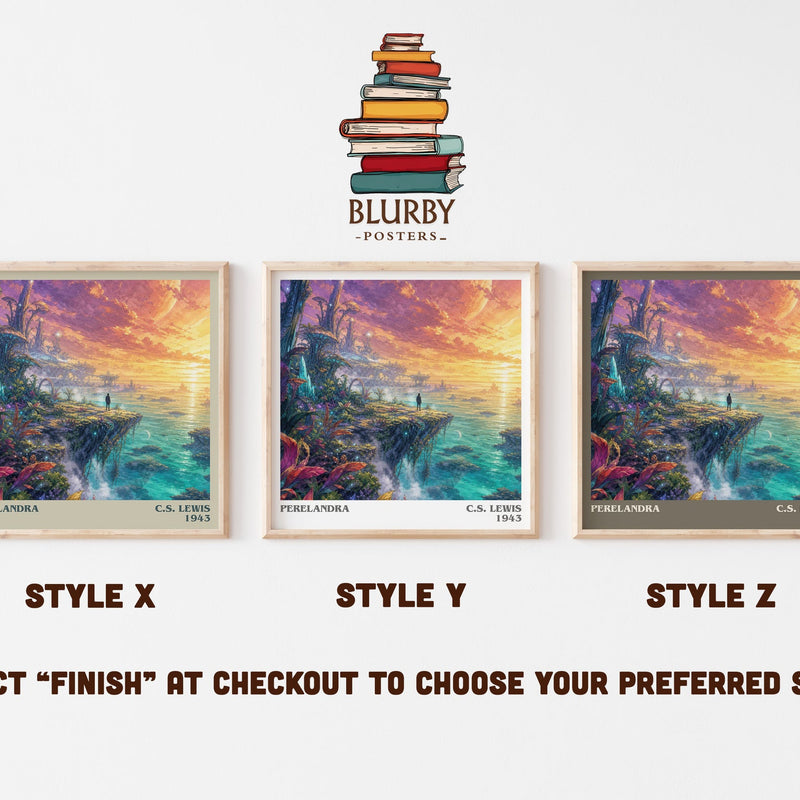Perelandra literary print in frame leaning in hallway – sci fi wall art