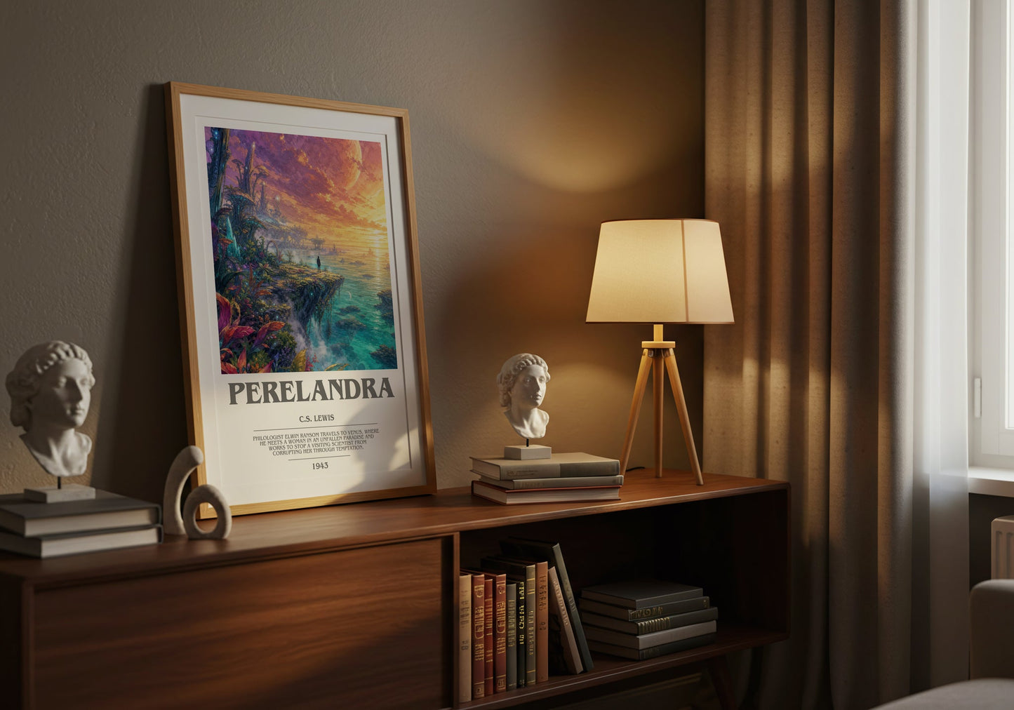 Perelandra bookish book poster framed on wall – sci fi wall art
