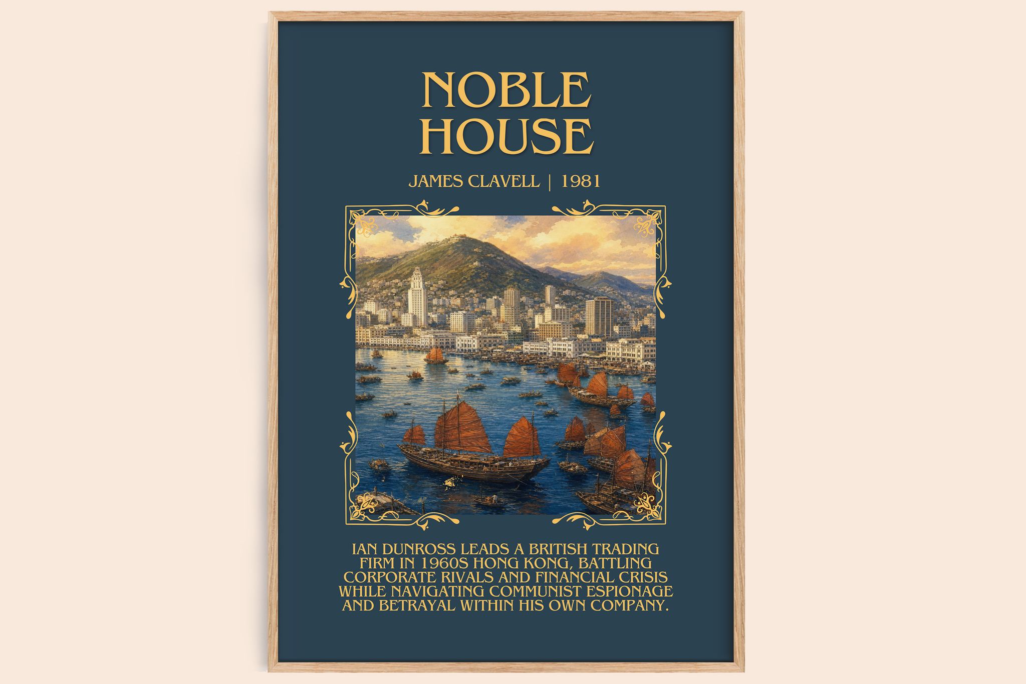 Noble House Minimalist Book Poster by James Clavell
