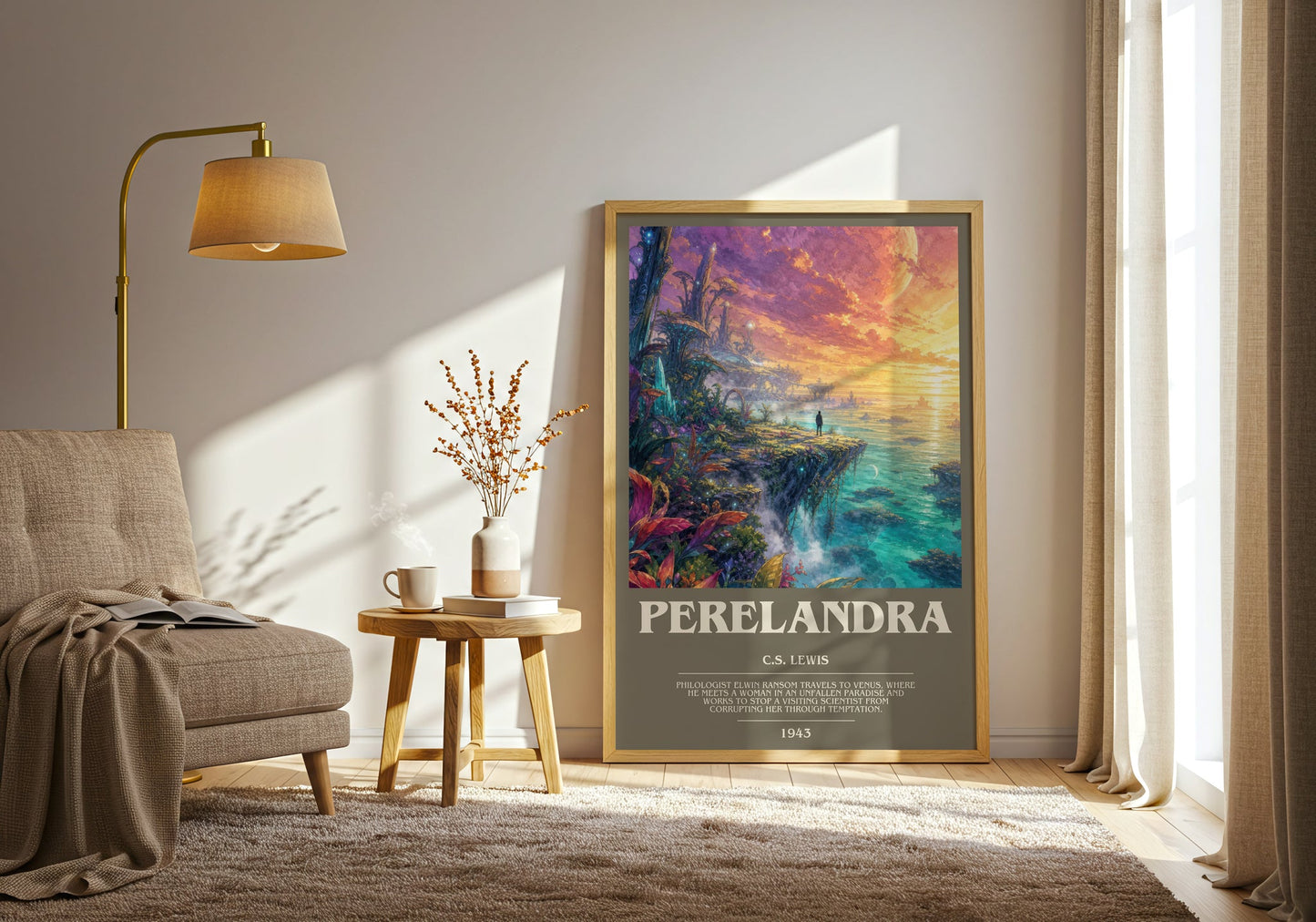 Perelandra bookish print on bookshelf – C.S. Lewis fan gift