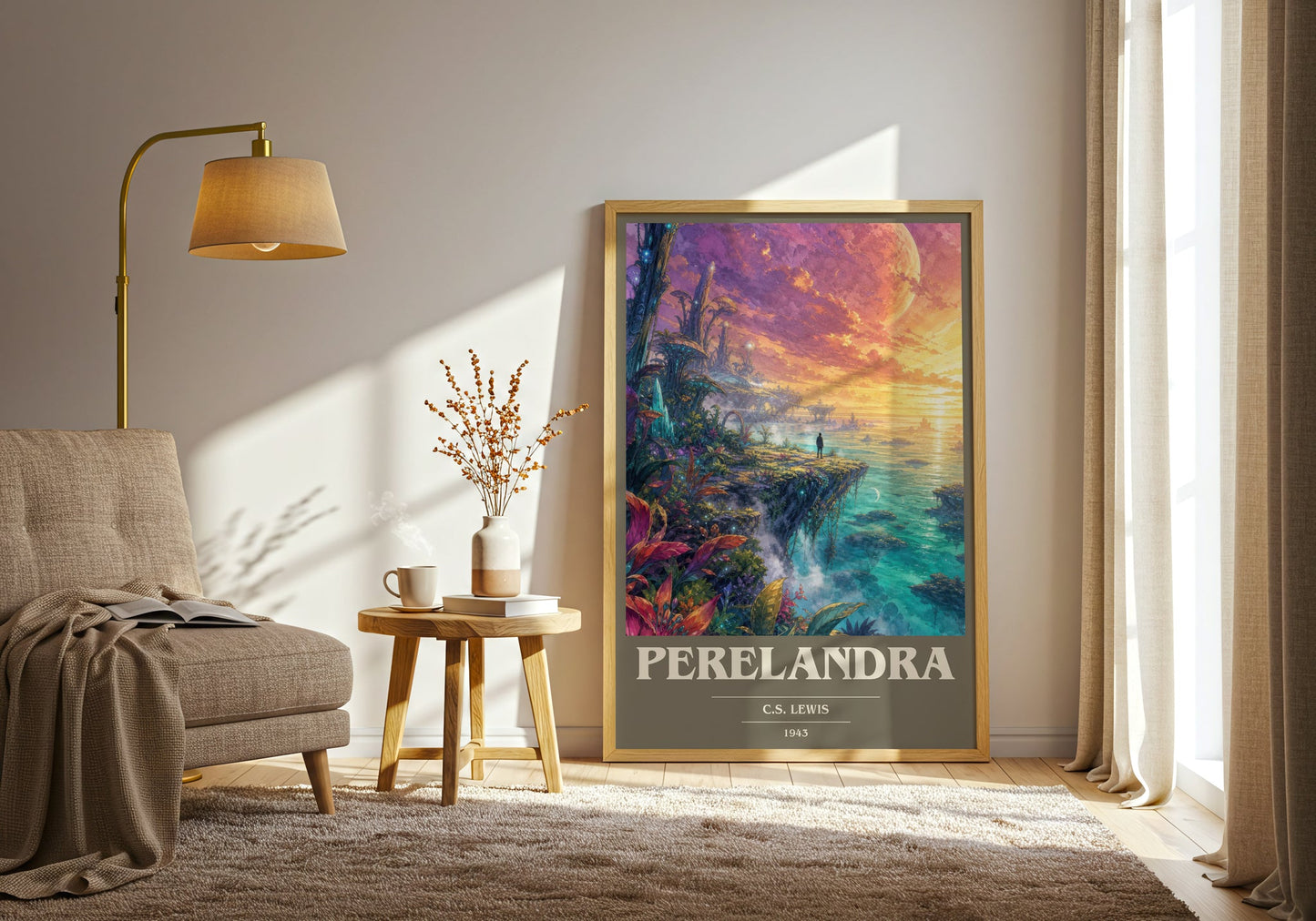Perelandra book cover print on bookshelf – C.S. Lewis fan gift