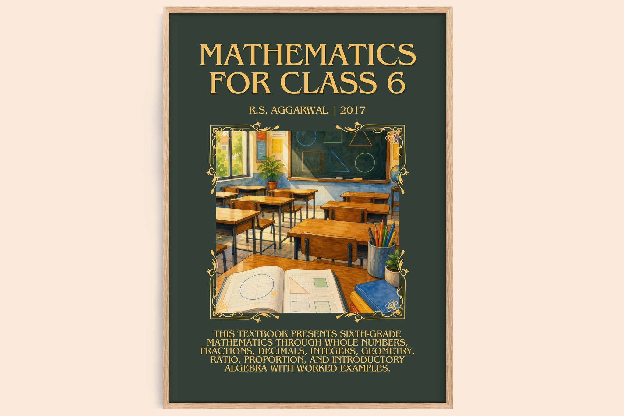 Mathematics For Class 6 Minimalist Book Poster by R.S. Aggarwal