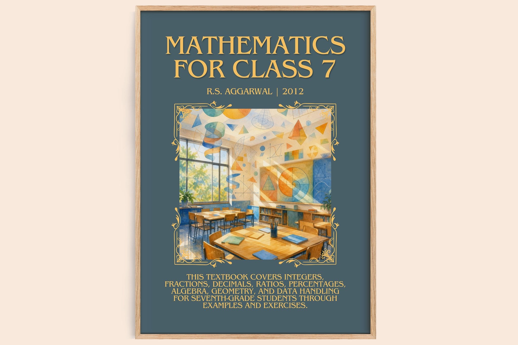 Mathematics For Class 7 Minimalist Book Poster by R.S. Aggarwal