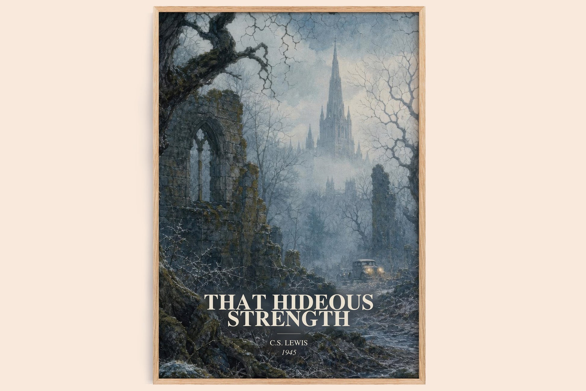 That Hideous Strength watercolour book poster by C.S. Lewis – framed literary art print