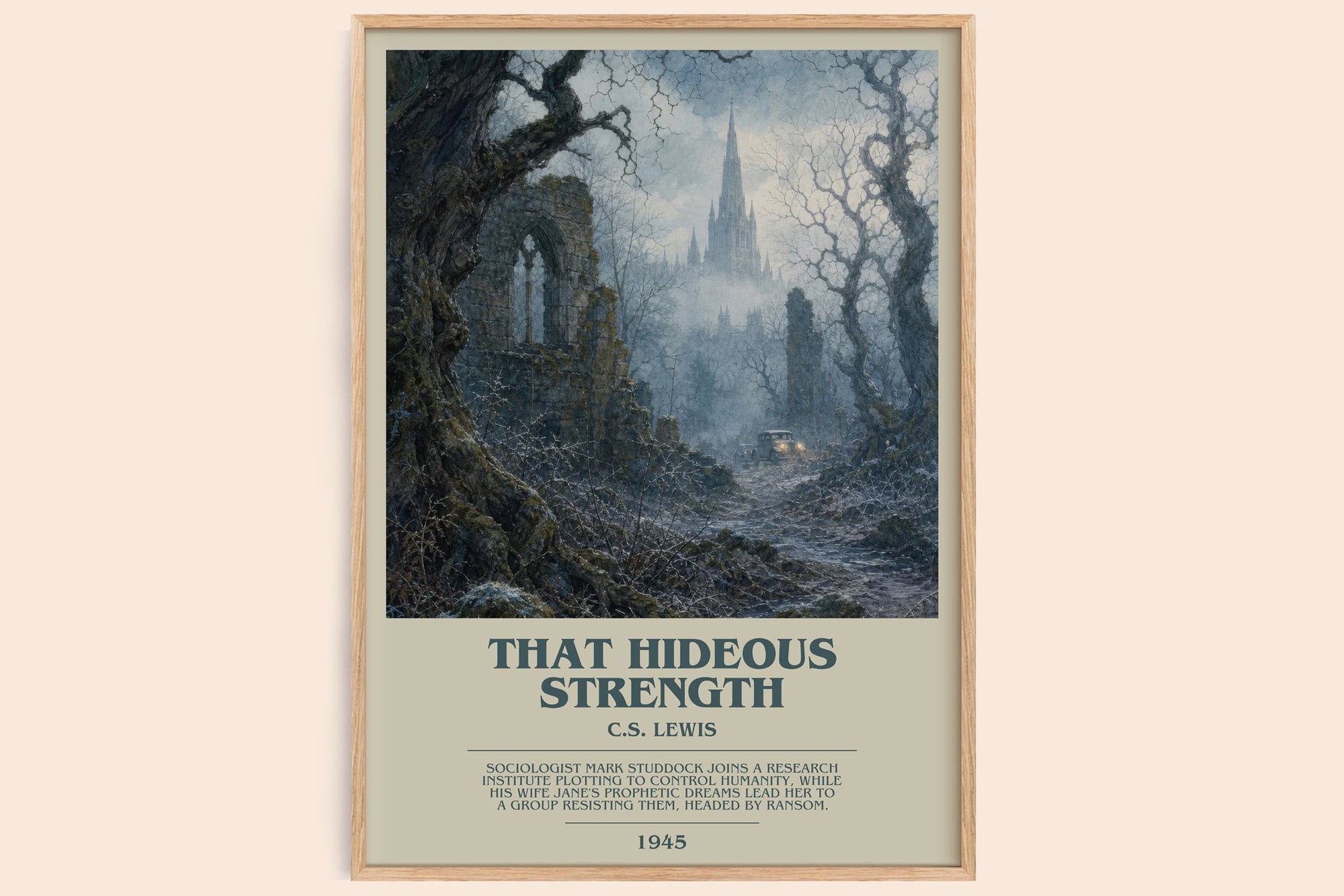That Hideous Strength bookish book poster by C.S. Lewis – framed literary art print