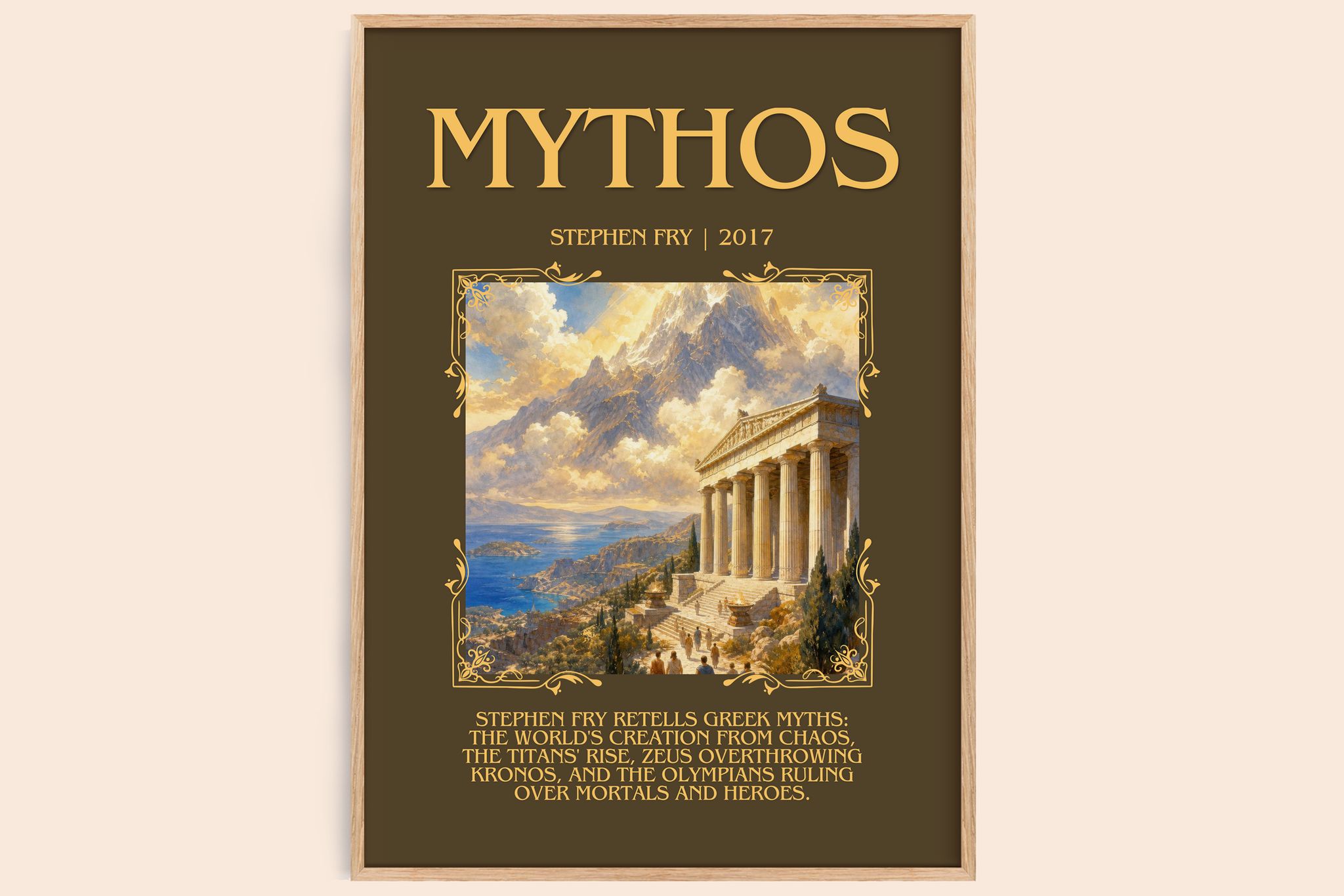 Mythos Minimalist Book Poster by Stephen Fry