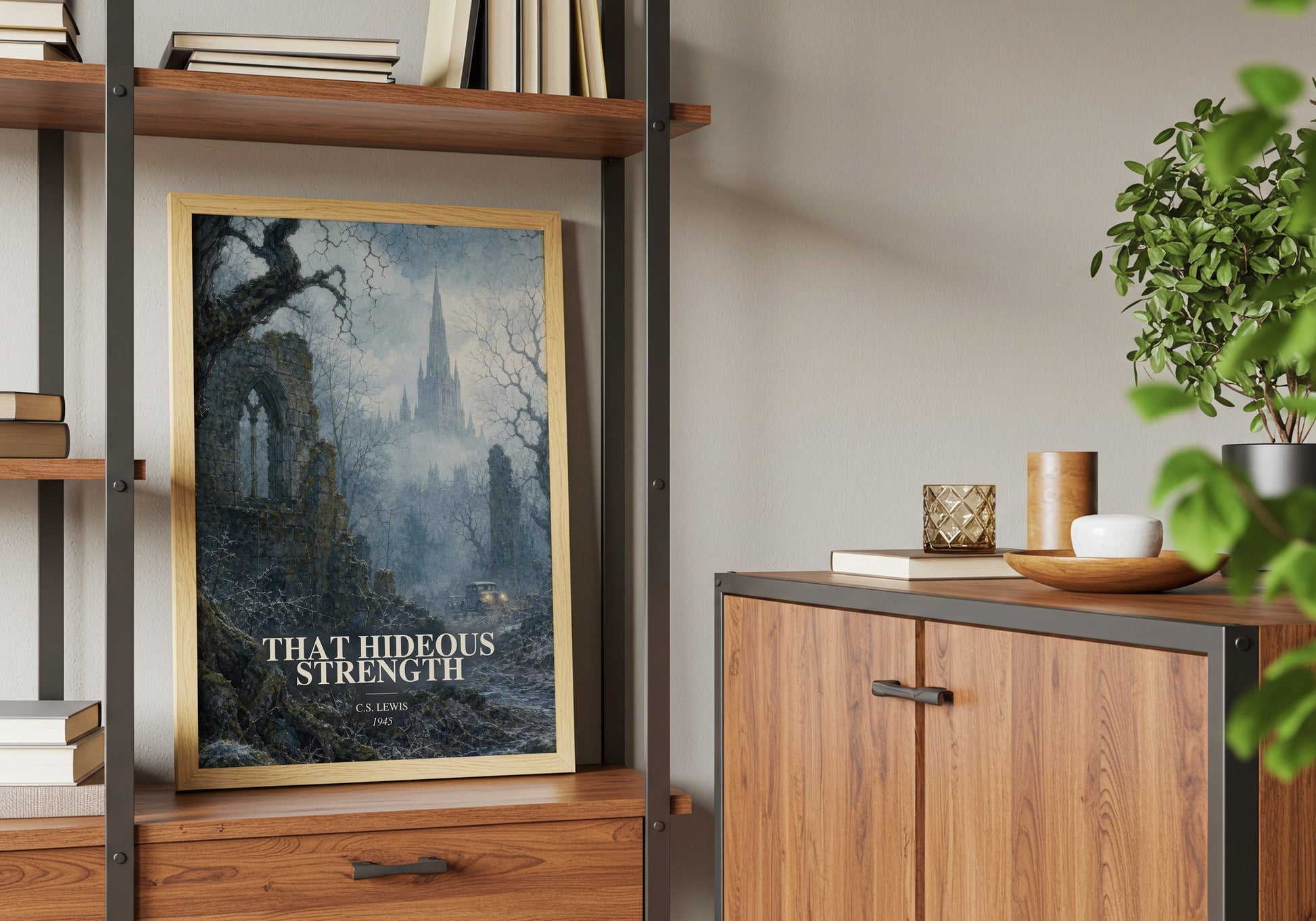 That Hideous Strength book watercolour illustration paper finish options – matte satin gloss
