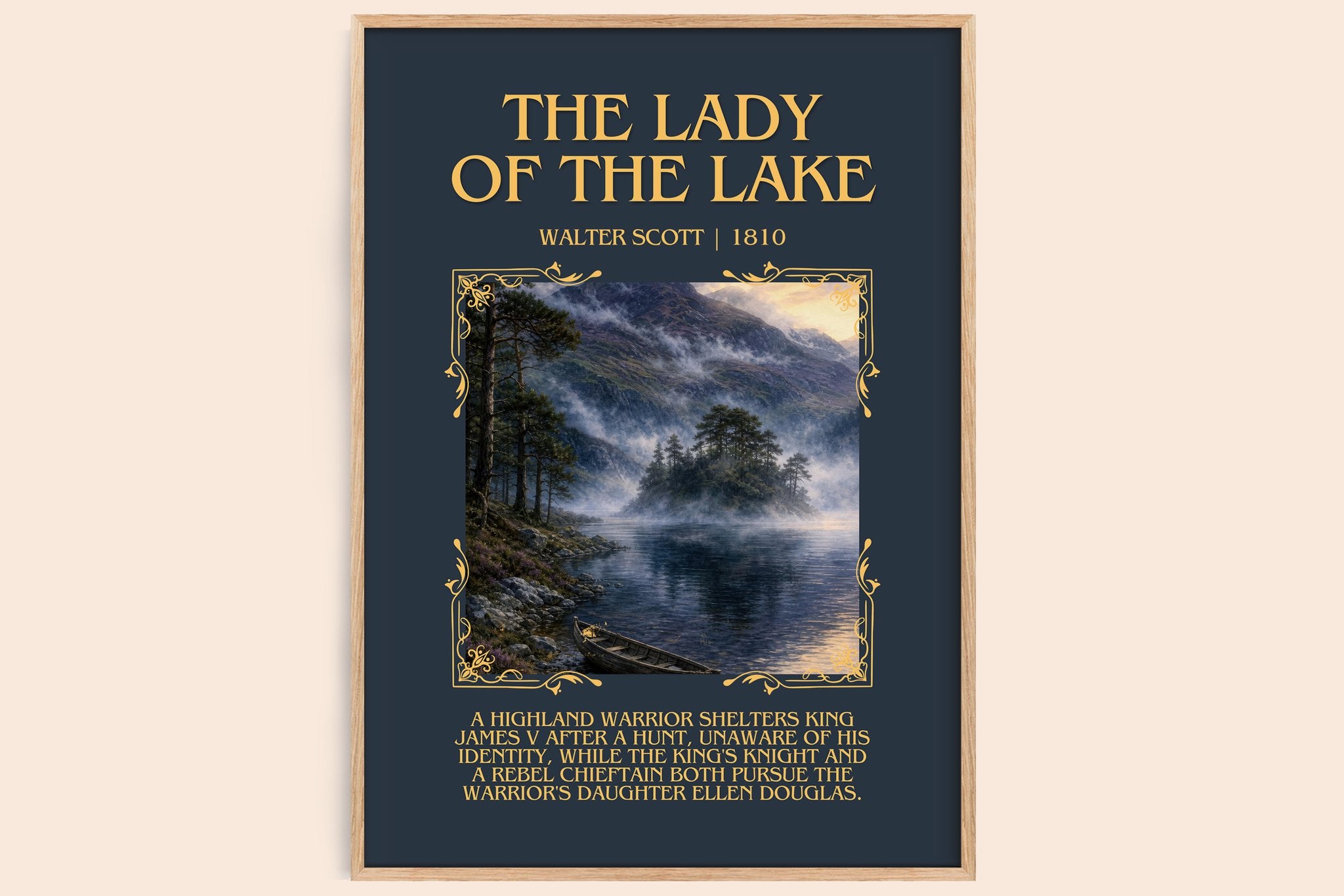 The lady of the lake Minimalist Book Poster by Walter Scott