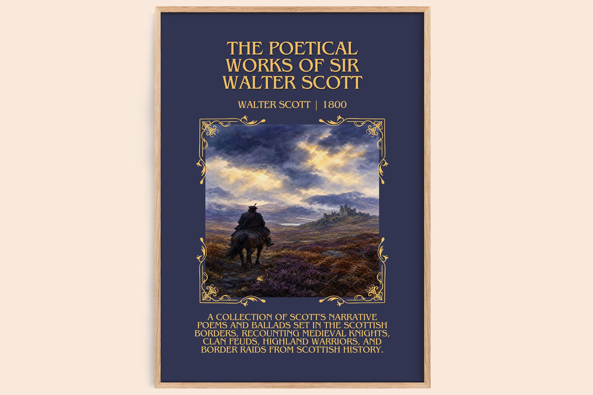 poetical works of Sir Walter Scott Minimalist Book Poster by W. Scott