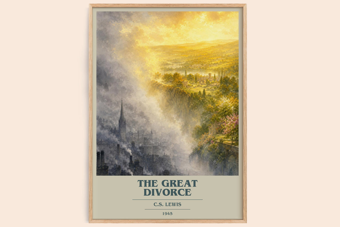 The Great Divorce book cover book poster by C.S. Lewis – framed literary art print