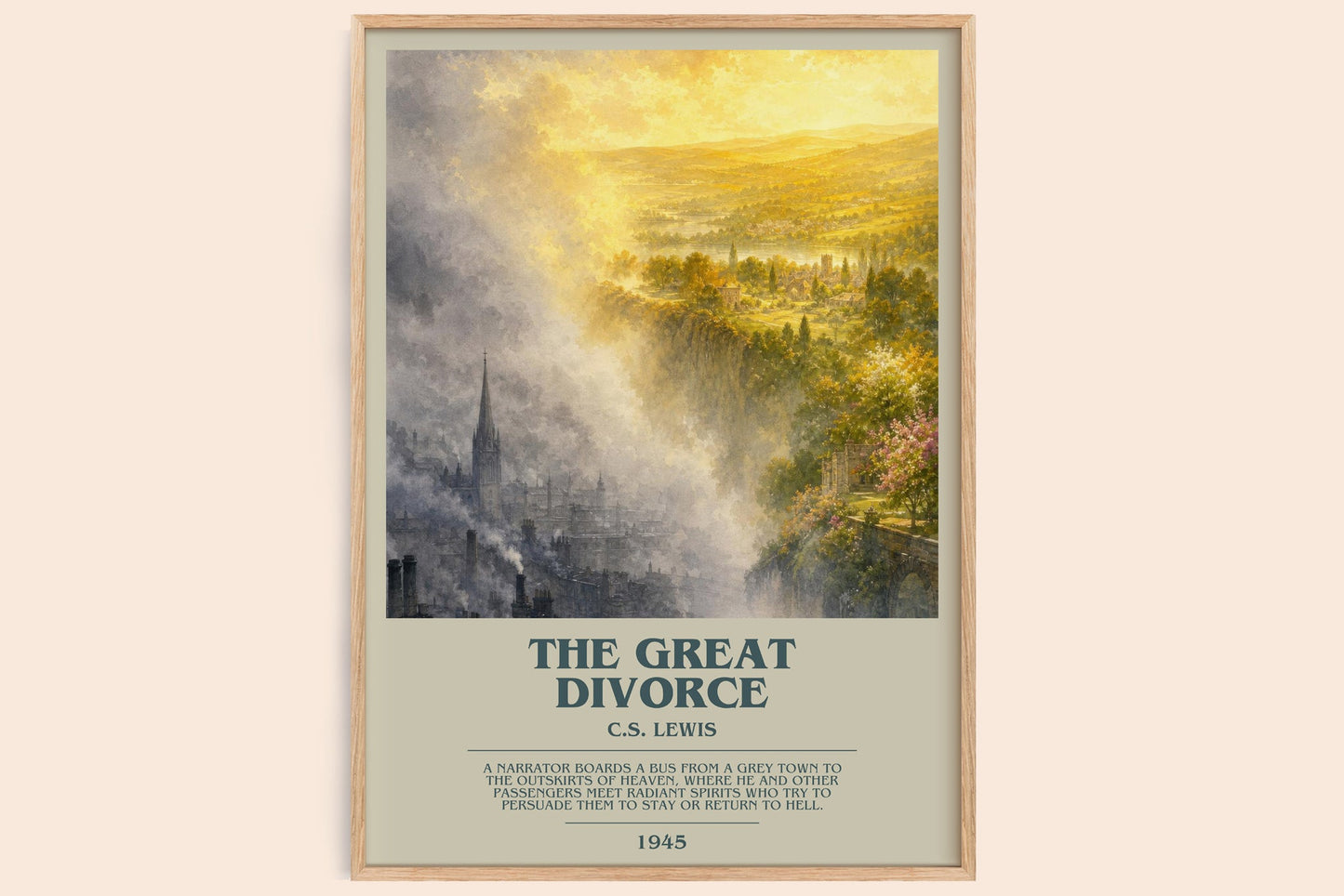 The Great Divorce bookish book poster by C.S. Lewis – framed literary art print