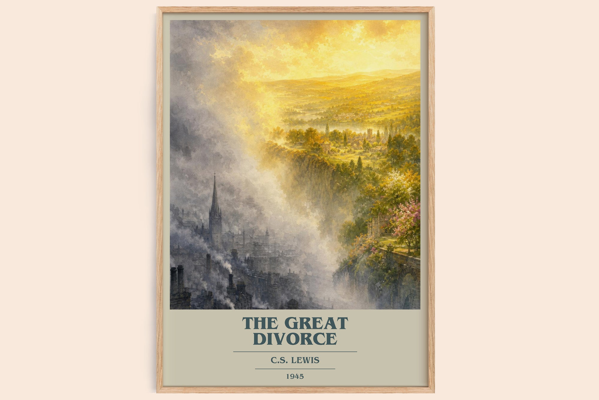 The Great Divorce book cover book poster by C.S. Lewis – framed literary art print