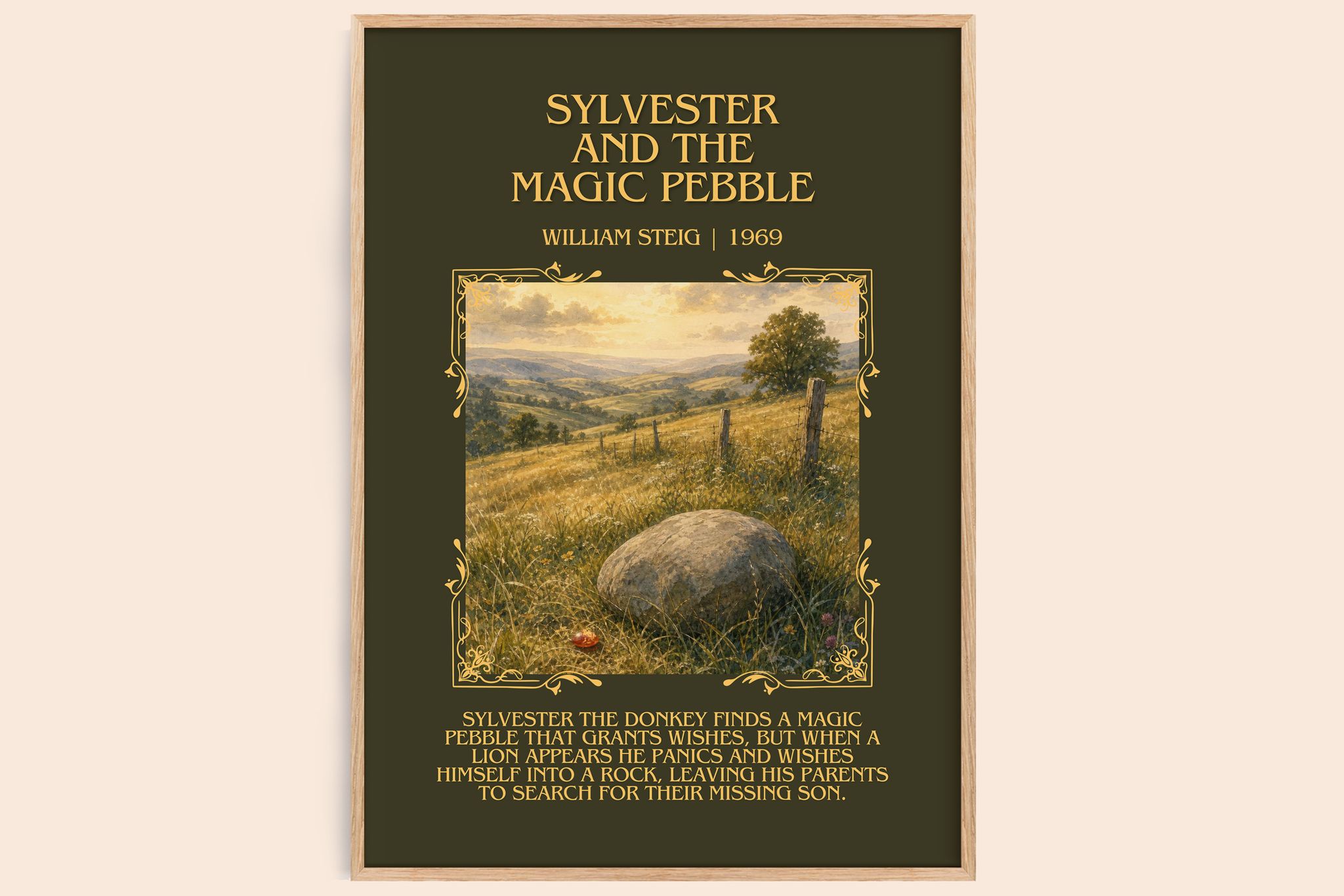 Sylvester and the magic pebble Minimalist Book Poster by William Steig