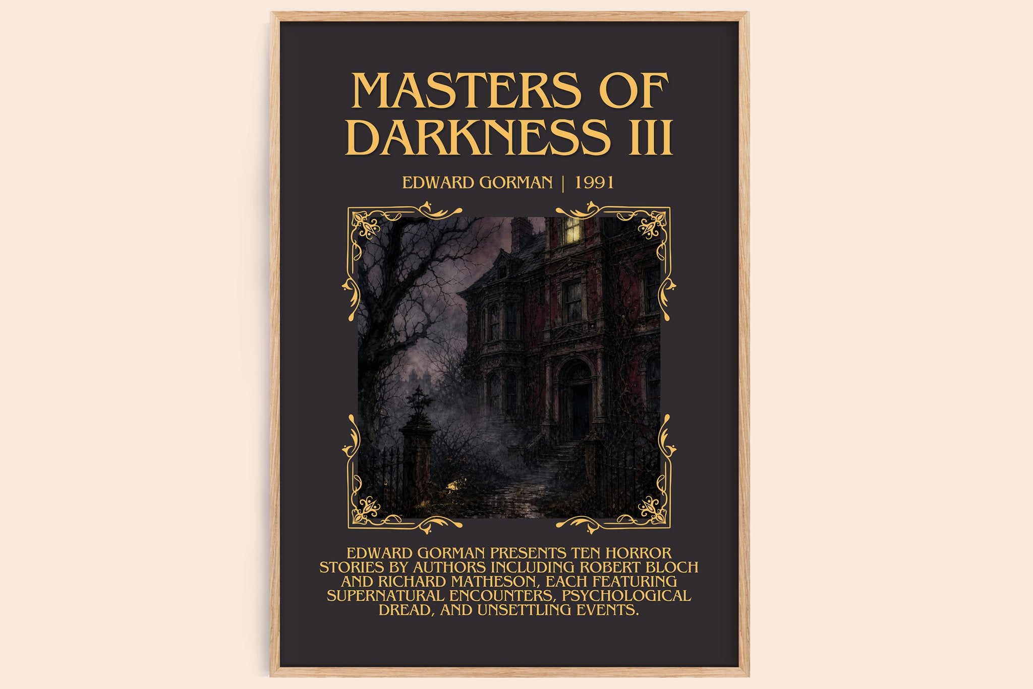 Masters of Darkness III Minimalist Book Poster by Edward Gorman