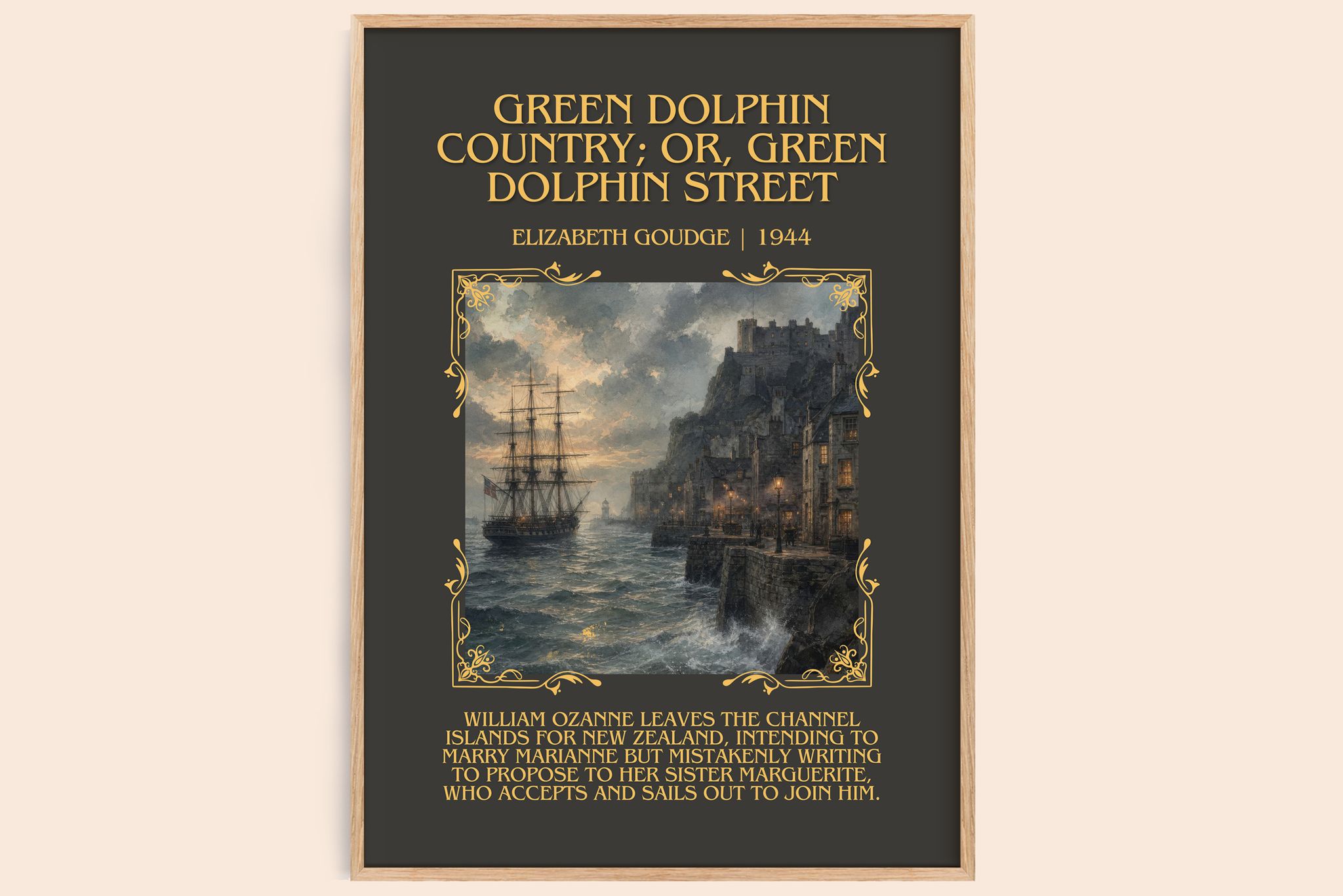 Green Dolphin Country; or, Green Dolphin Street Minimalist Book Poster by Elizabeth Goudge