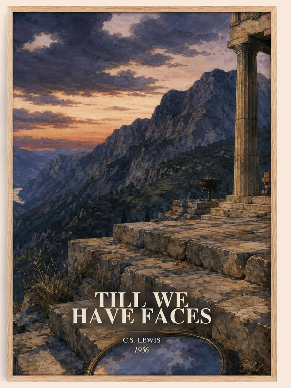 Till We Have Faces watercolour book poster by C.S. Lewis – framed literary art print