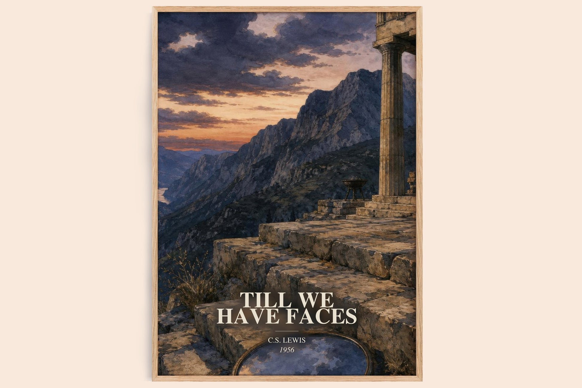 Till We Have Faces watercolour book poster by C.S. Lewis – framed literary art print