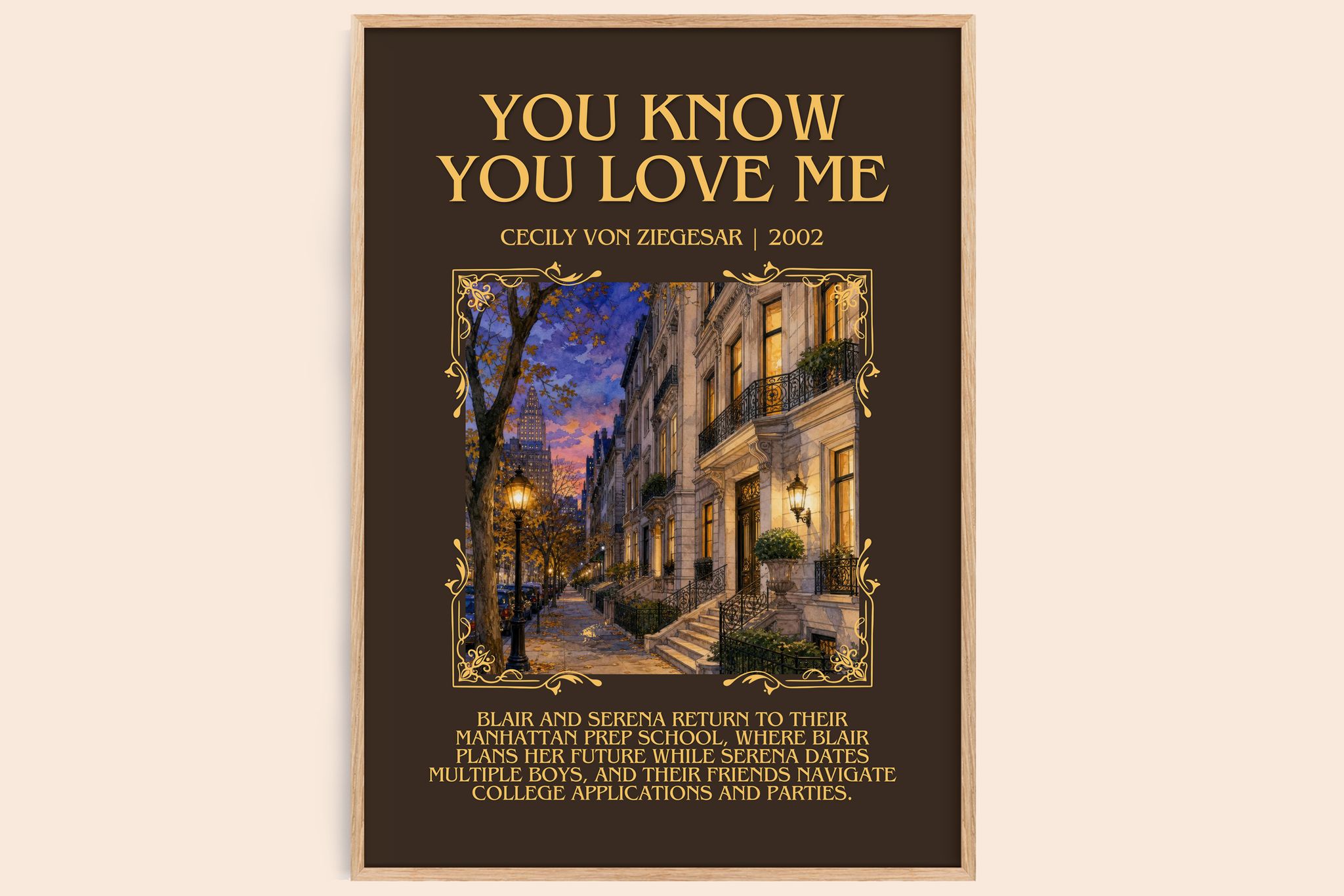 You Know You Love Me Minimalist Book Poster by Cecily von Ziegesar