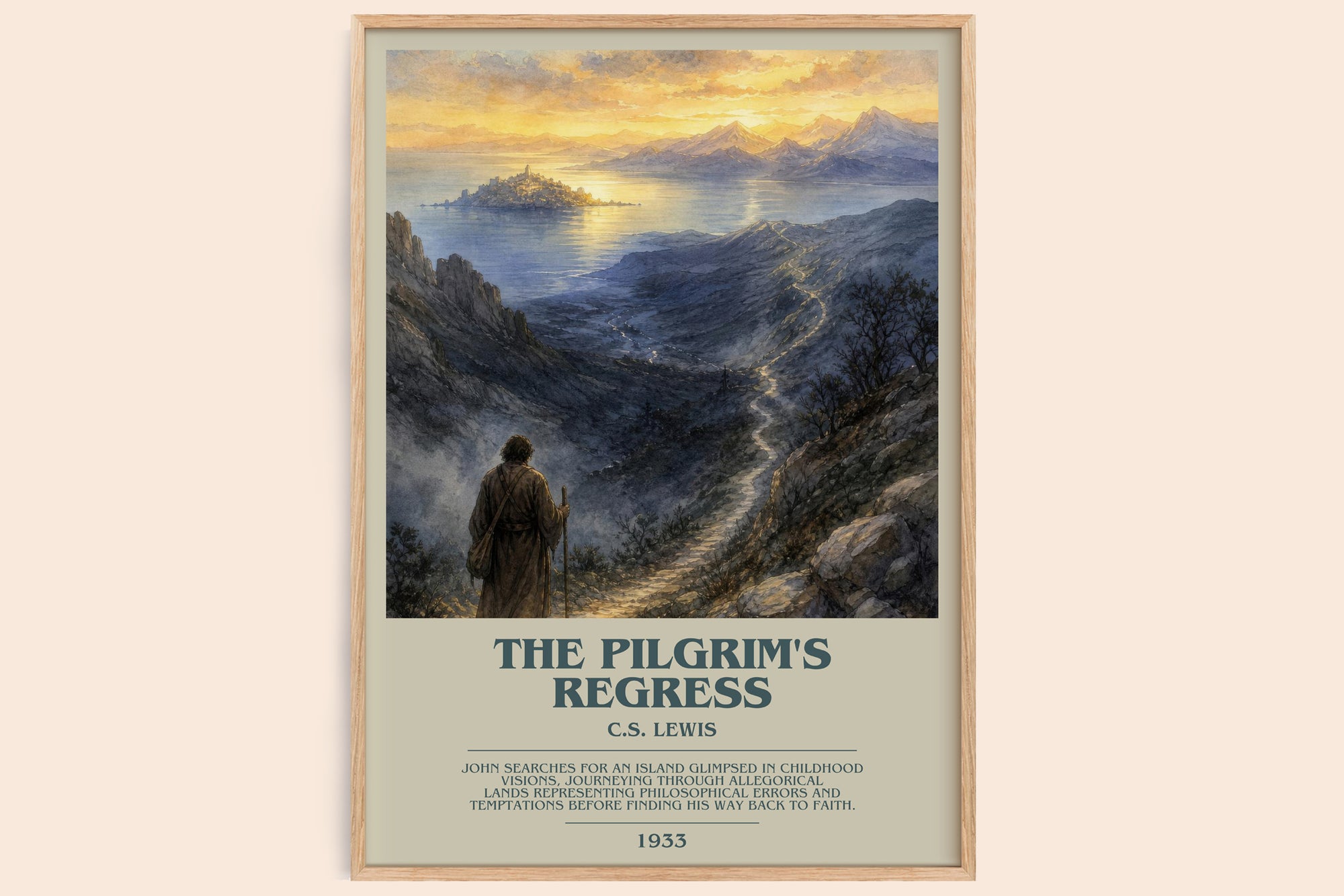 The Pilgrim'S Regress bookish book poster by C.S. Lewis – framed literary art print