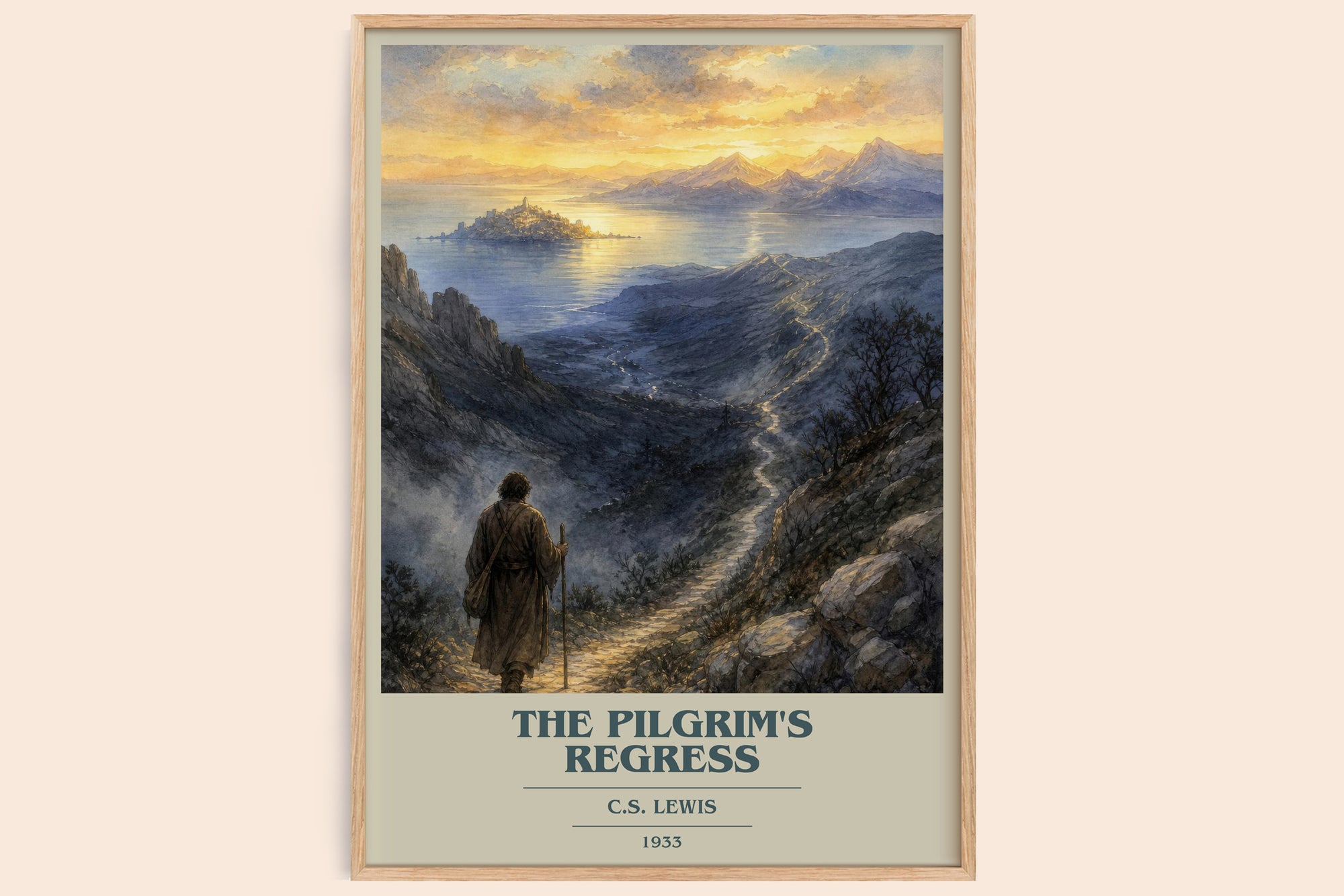 The Pilgrim'S Regress book cover book poster by C.S. Lewis – framed literary art print