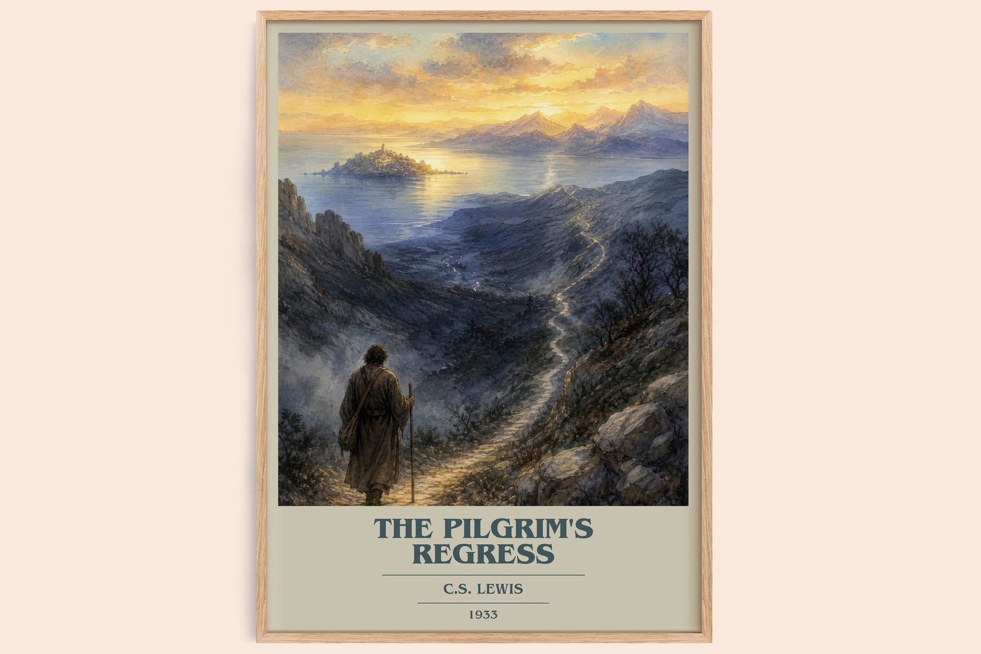 The Pilgrim'S Regress book cover book poster by C.S. Lewis – framed literary art print