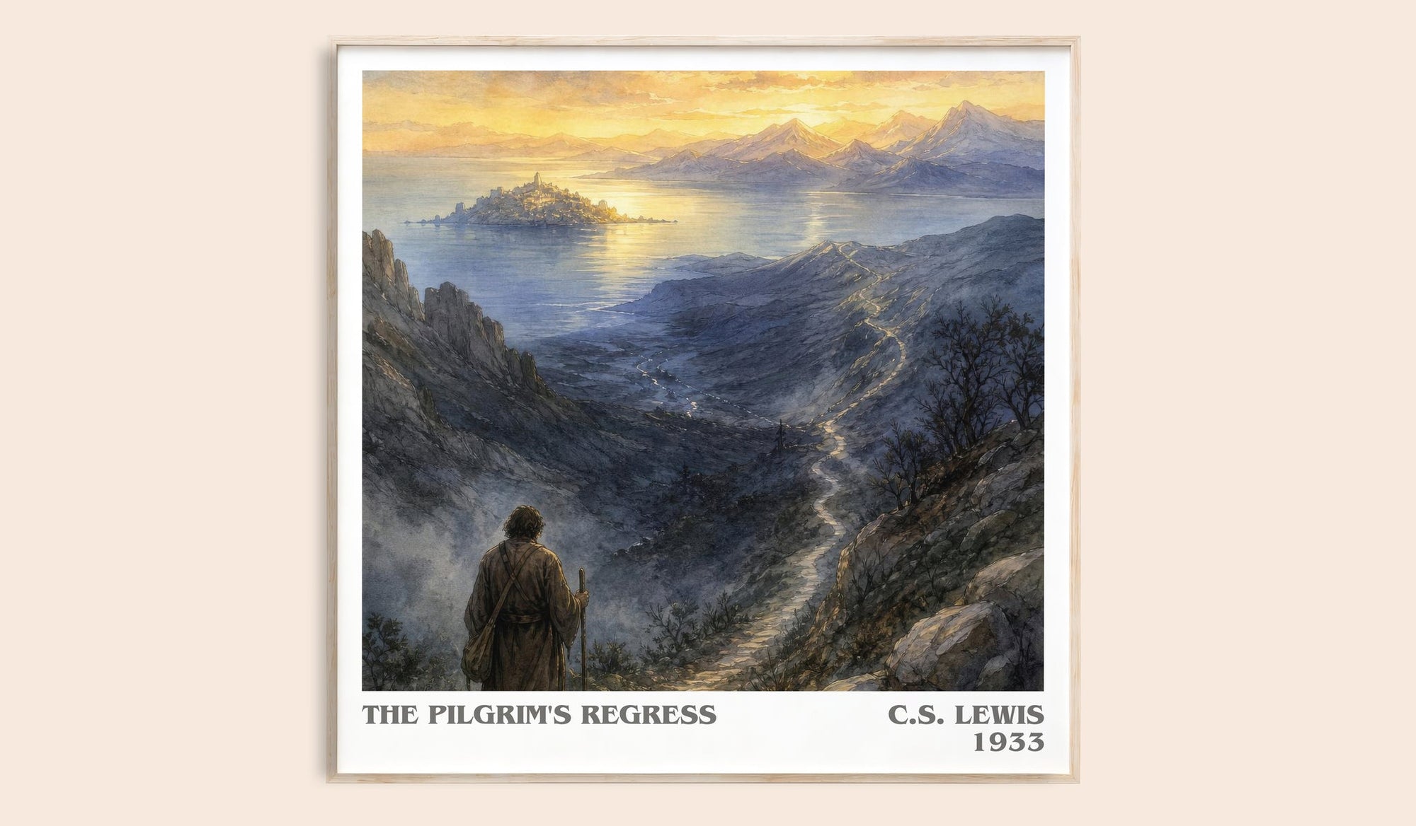 The Pilgrim'S Regress literary book poster by C.S. Lewis – framed literary art print